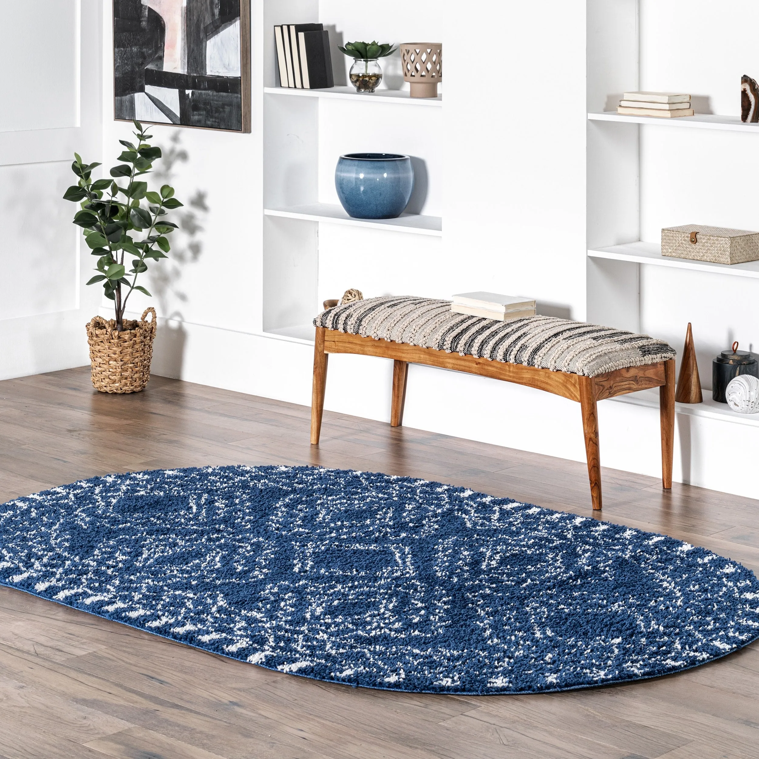 Nuloom Vasiliki Moroccan Shag Tasseled Area Rug