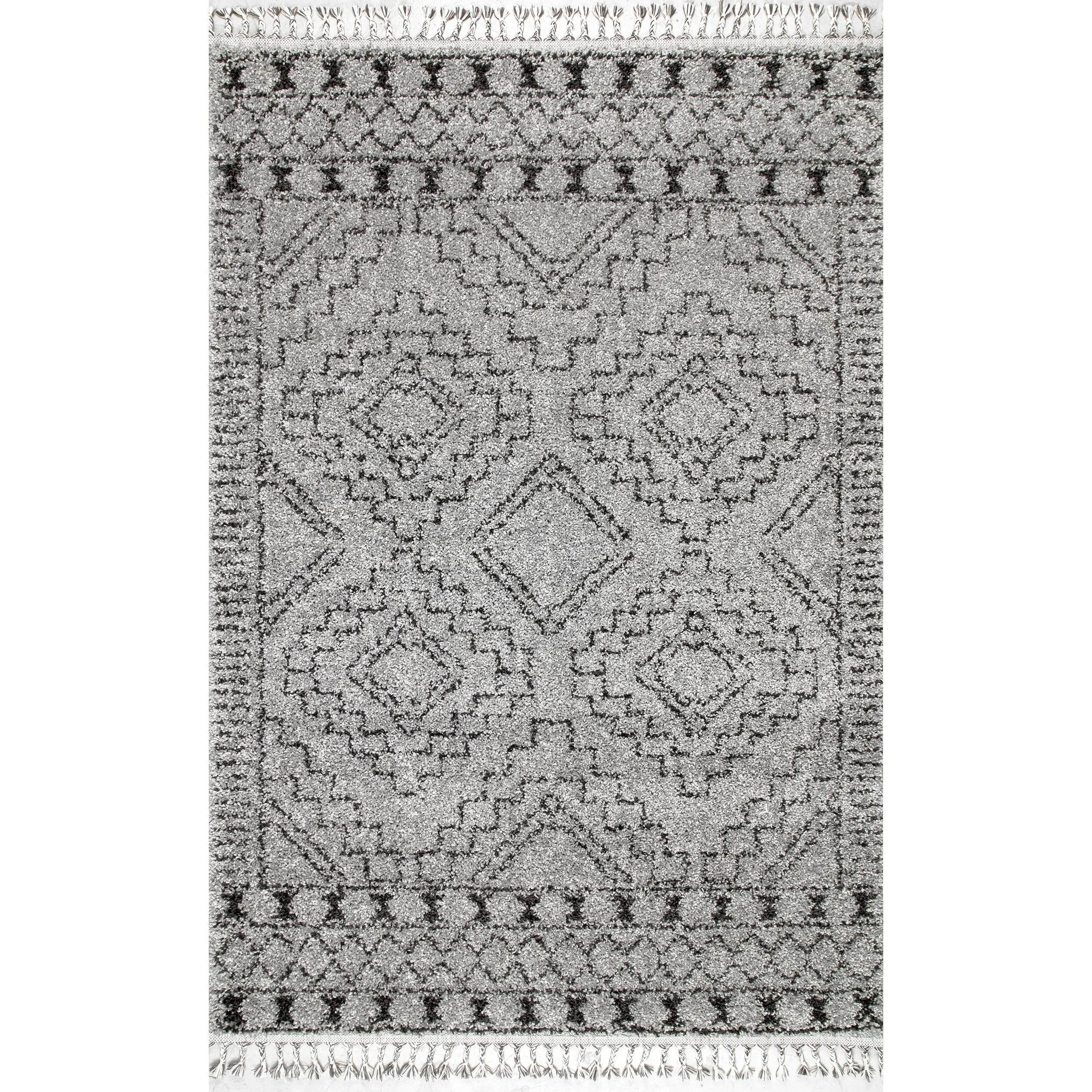 Nuloom Vasiliki Moroccan Shag Tasseled Area Rug