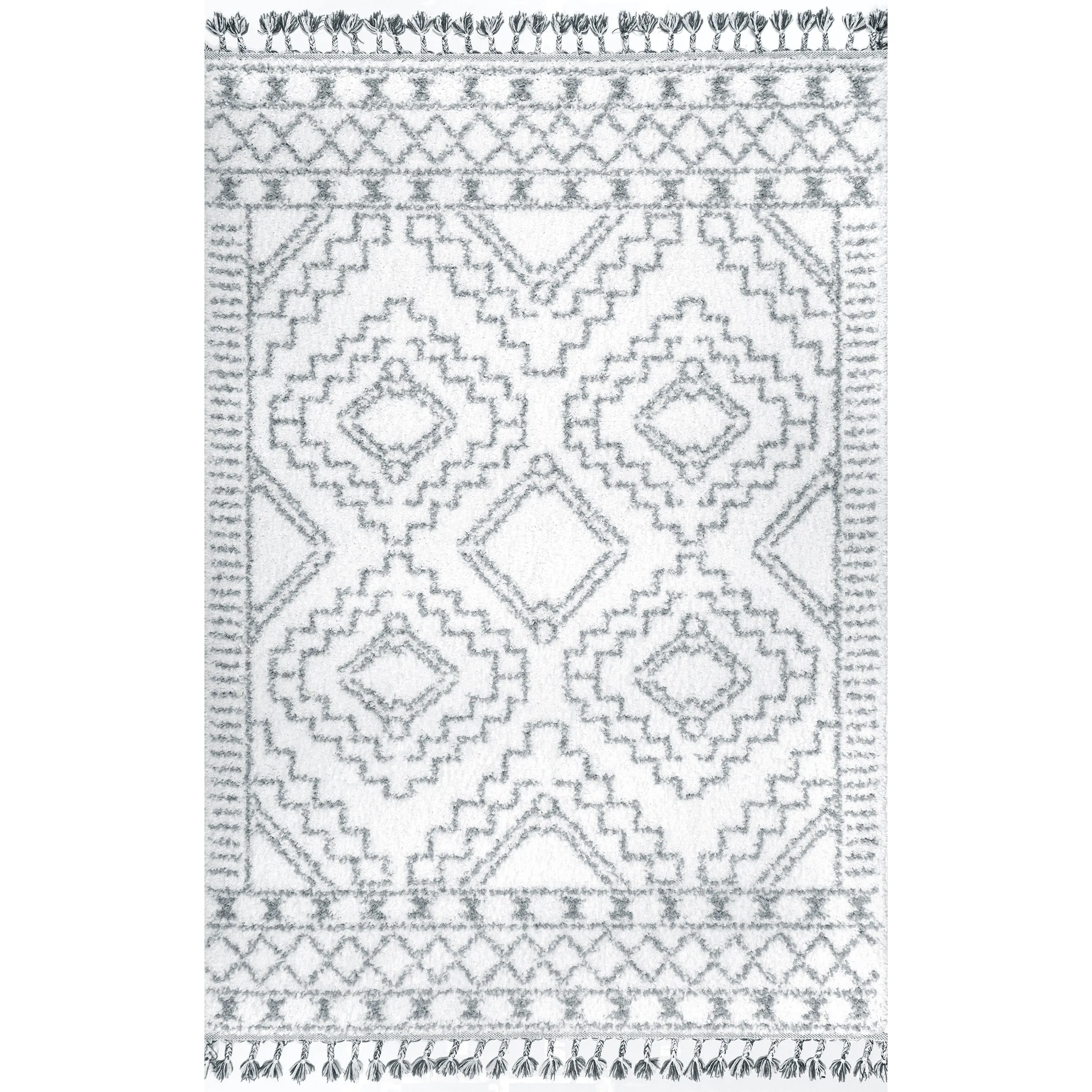 Nuloom Vasiliki Moroccan Shag Tasseled Area Rug
