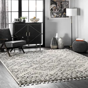 Nuloom Vasiliki Moroccan Shag Tasseled Area Rug