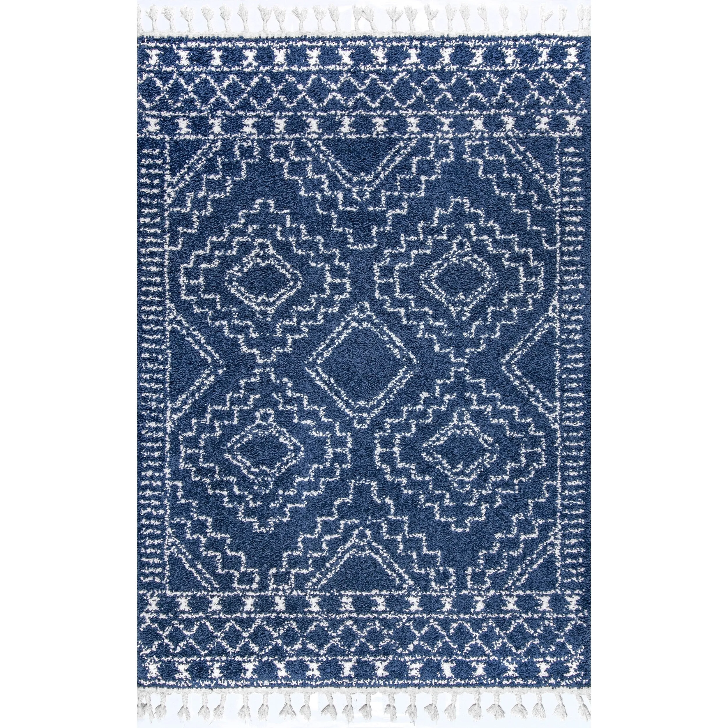 Nuloom Vasiliki Moroccan Shag Tasseled Area Rug