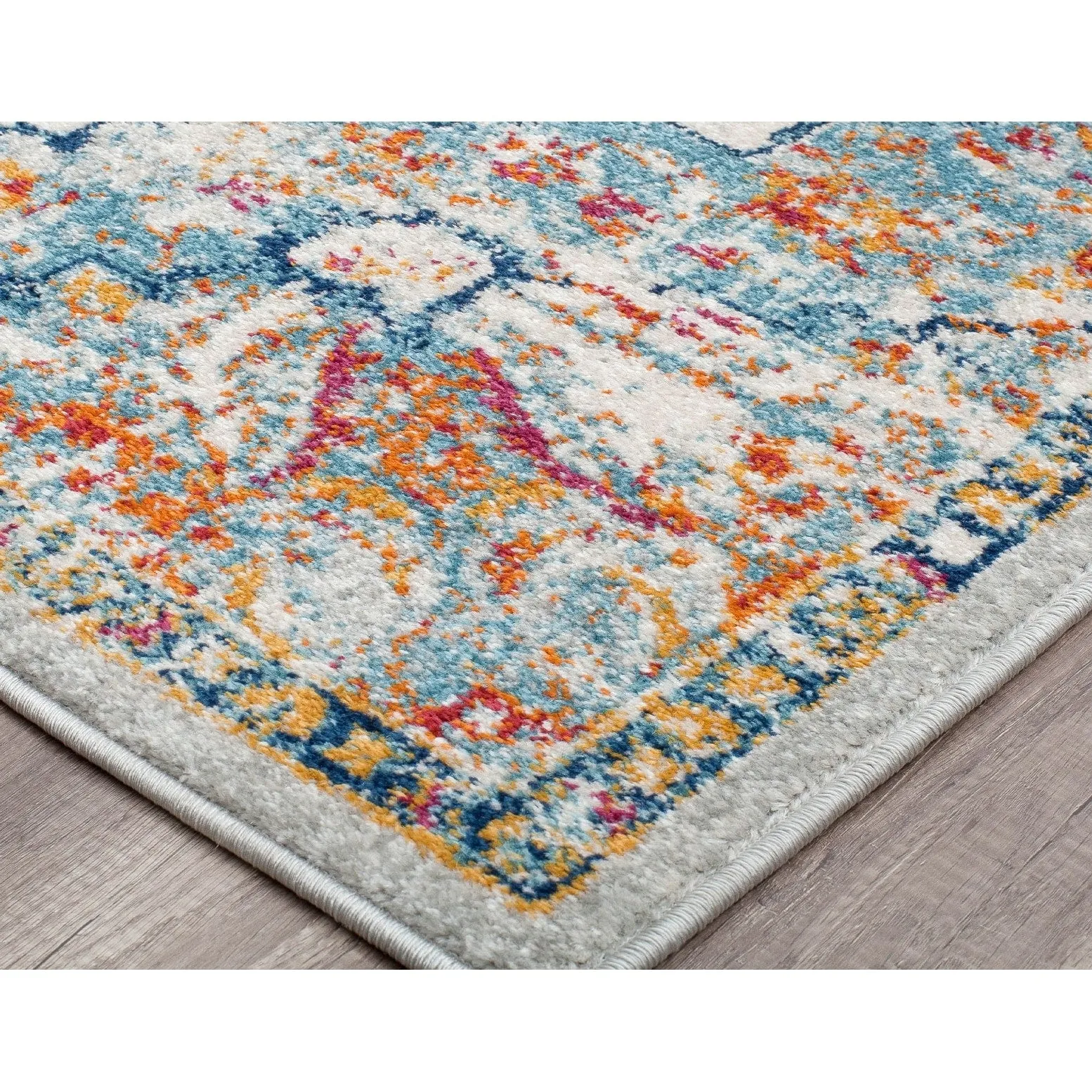Oleander Vintage Transitional Pink Amaranth Medallion Rug