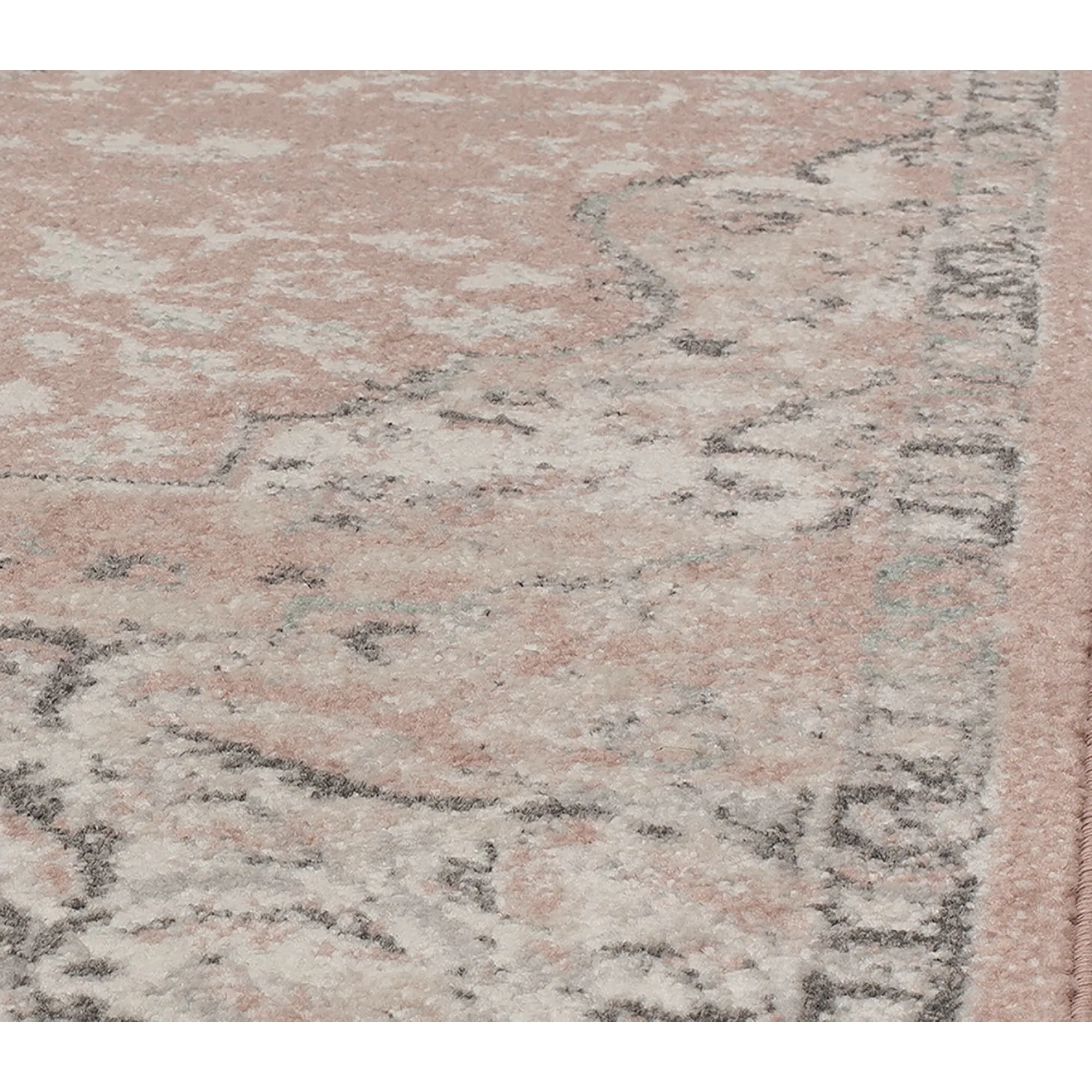 Oleander Vintage Transitional Pink Amaranth Medallion Rug