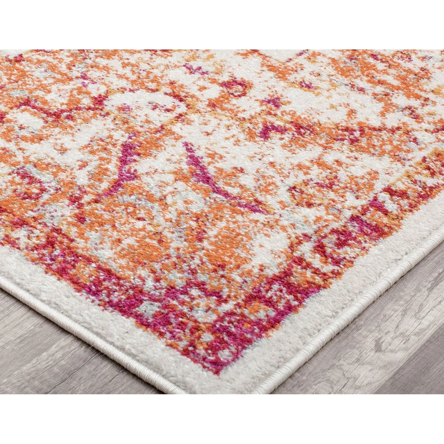 Oleander Vintage Transitional Pink Amaranth Medallion Rug