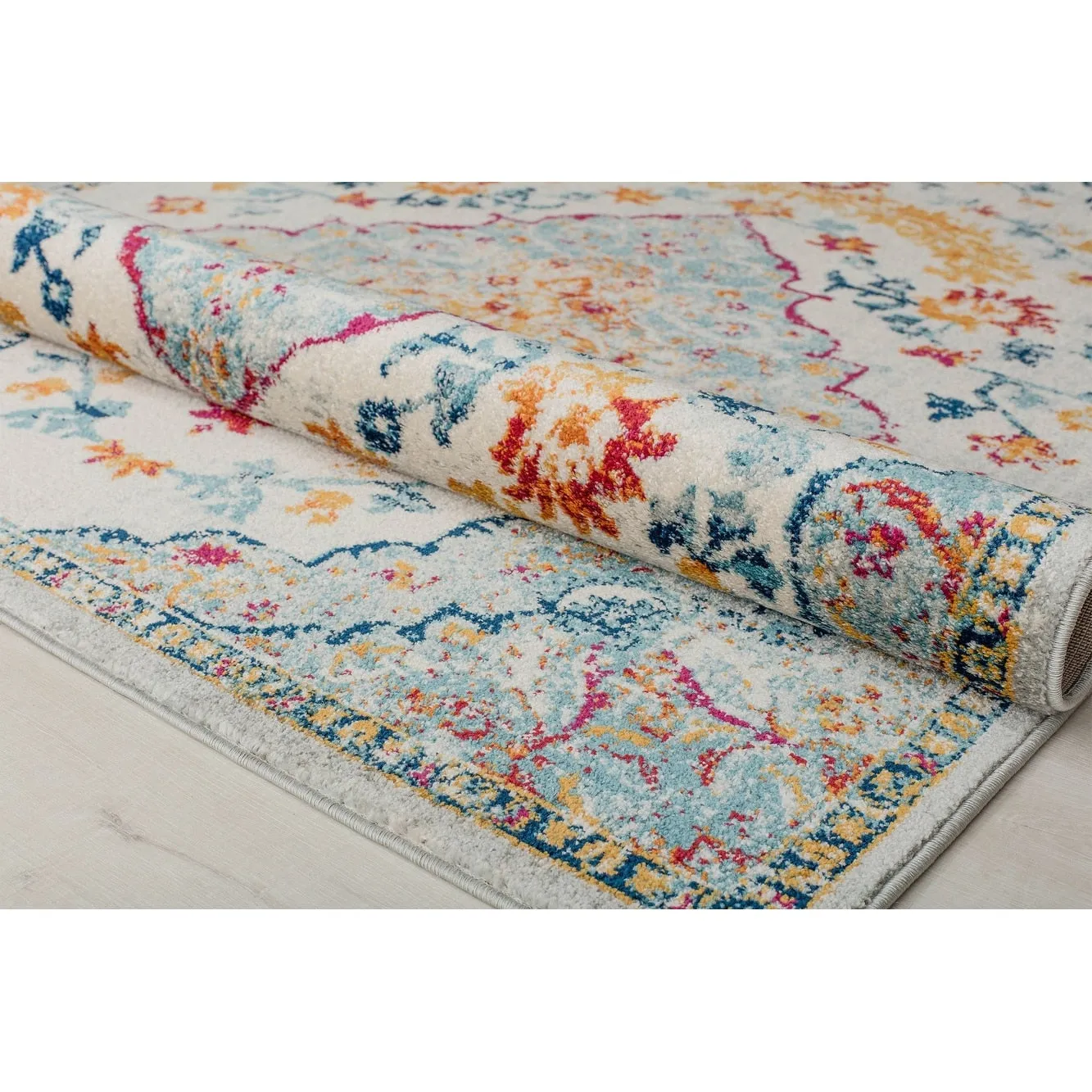 Oleander Vintage Transitional Pink Amaranth Medallion Rug