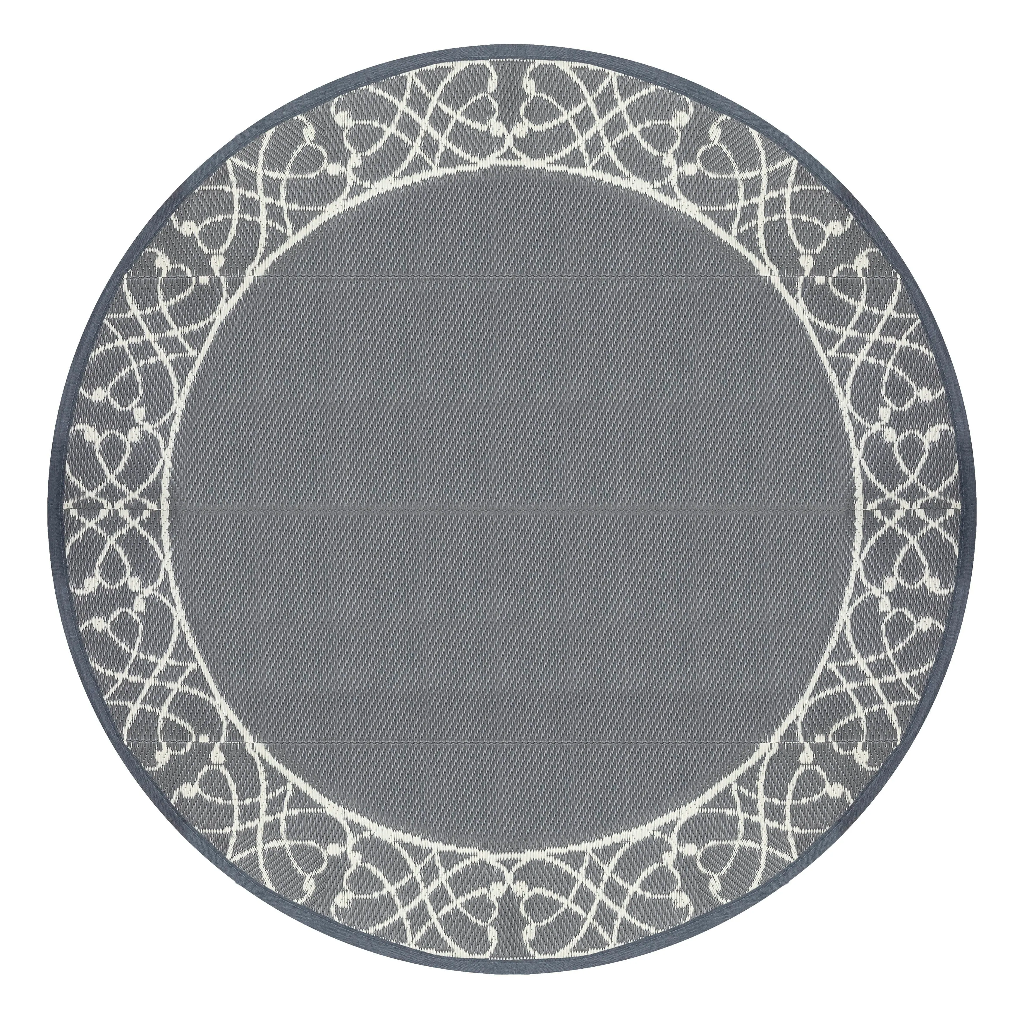 Outdoor5' x 5' Plastic Straw Reversible Rug for Decoration Garden. Backyard. Balcony