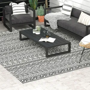 Outsunny Reversible Outdoor Rug. 9' x 12' Waterproof Plastic Straw Floor Mat. Portable RV Camping Carpet - 9' x 12'