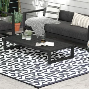 Outsunny Reversible Outdoor Rug. 9' x 12' Waterproof Plastic Straw Floor Mat. Portable RV Camping Carpet - 9' x 12'