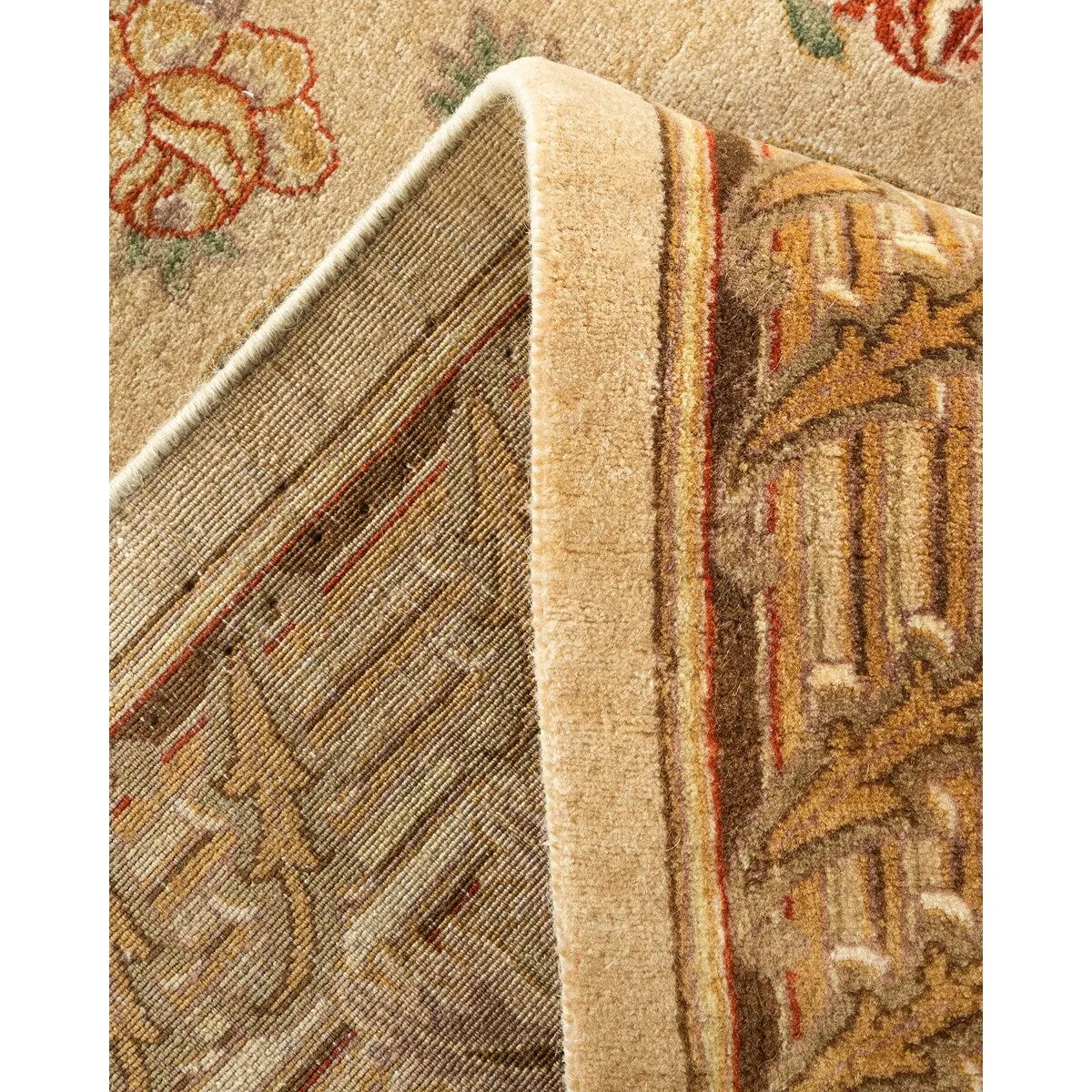 Overton Hand Knotted Wool Vintage Inspired Traditional Mogul Yellow Area Rug - 8 x 10