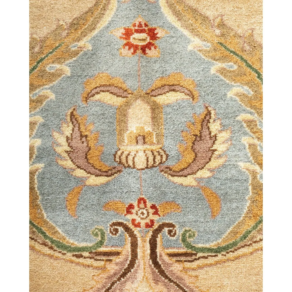 Overton Hand Knotted Wool Vintage Inspired Traditional Mogul Yellow Area Rug - 8 x 10