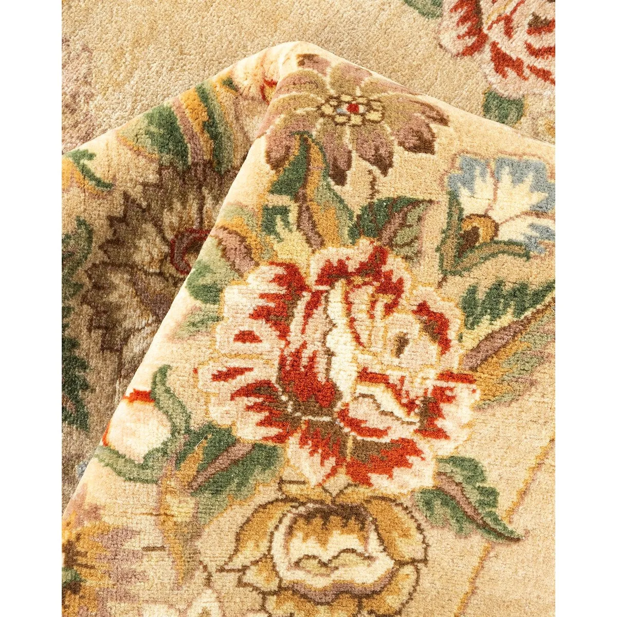 Overton Hand Knotted Wool Vintage Inspired Traditional Mogul Yellow Area Rug - 8 x 10