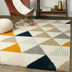 Parler Modern Berber Shag Geometric Area Rug