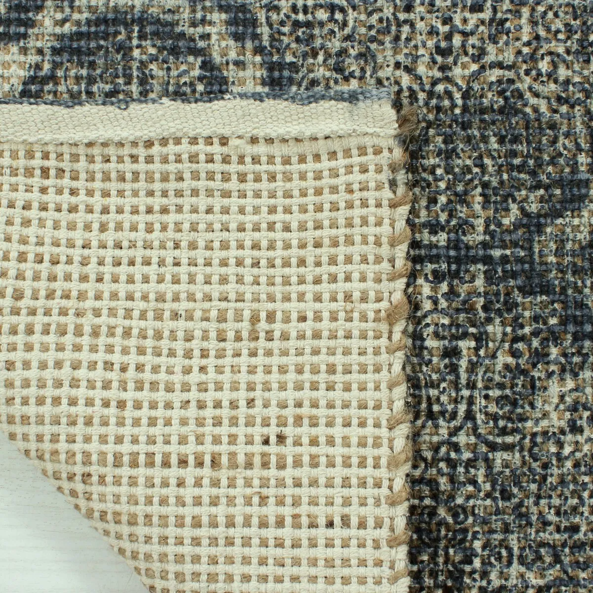 Patina Vie Maison Hand Woven Boho Cotton and Jute Rug