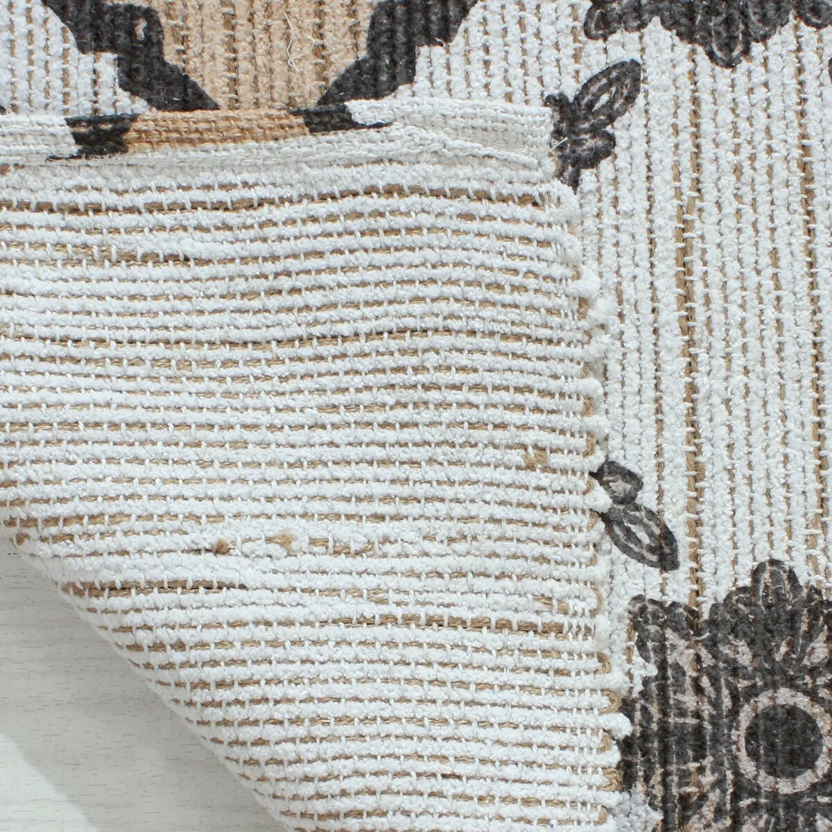 Patina Vie Maison Hand Woven Boho Cotton and Jute Rug