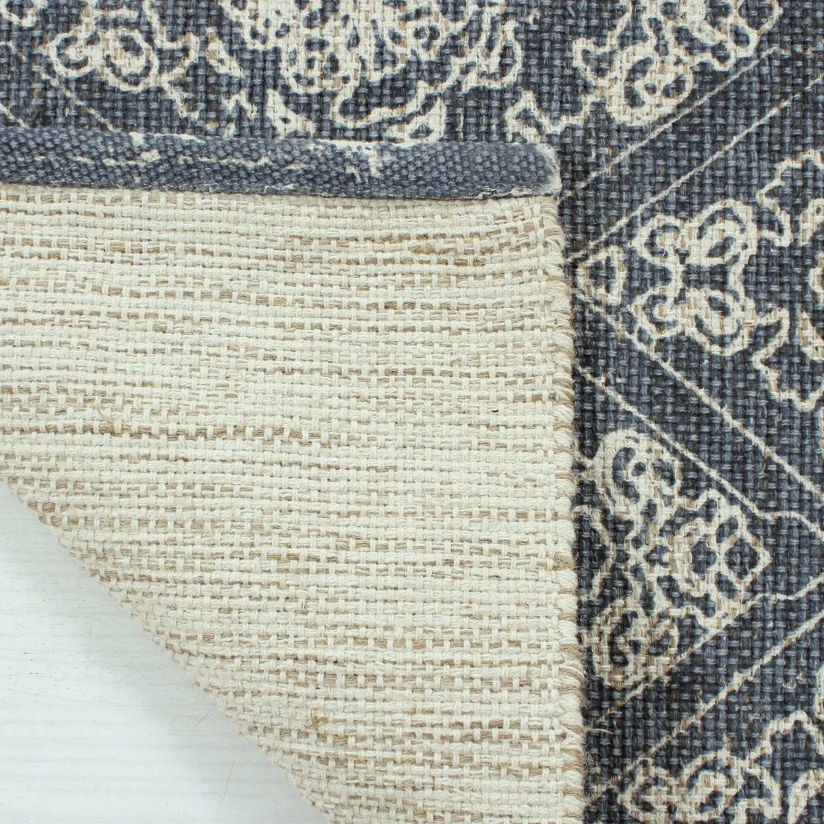 Patina Vie Maison Hand Woven Boho Cotton and Jute Rug