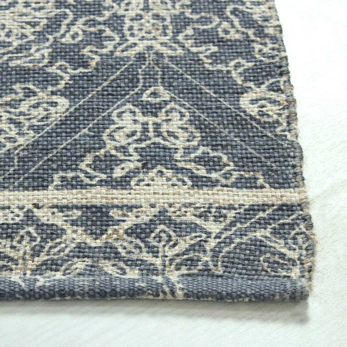 Patina Vie Maison Hand Woven Boho Cotton and Jute Rug