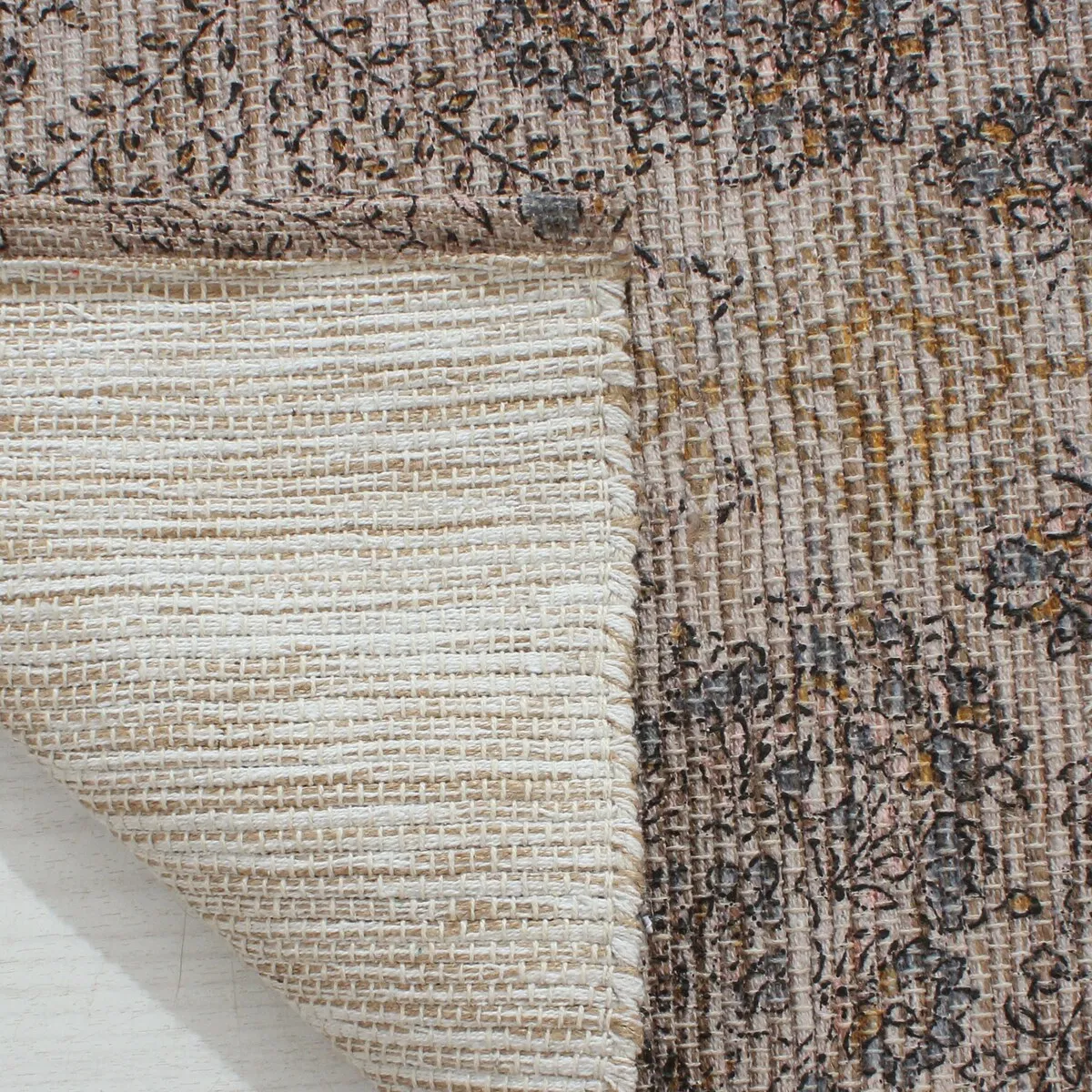Patina Vie Maison Hand Woven Boho Cotton and Jute Rug