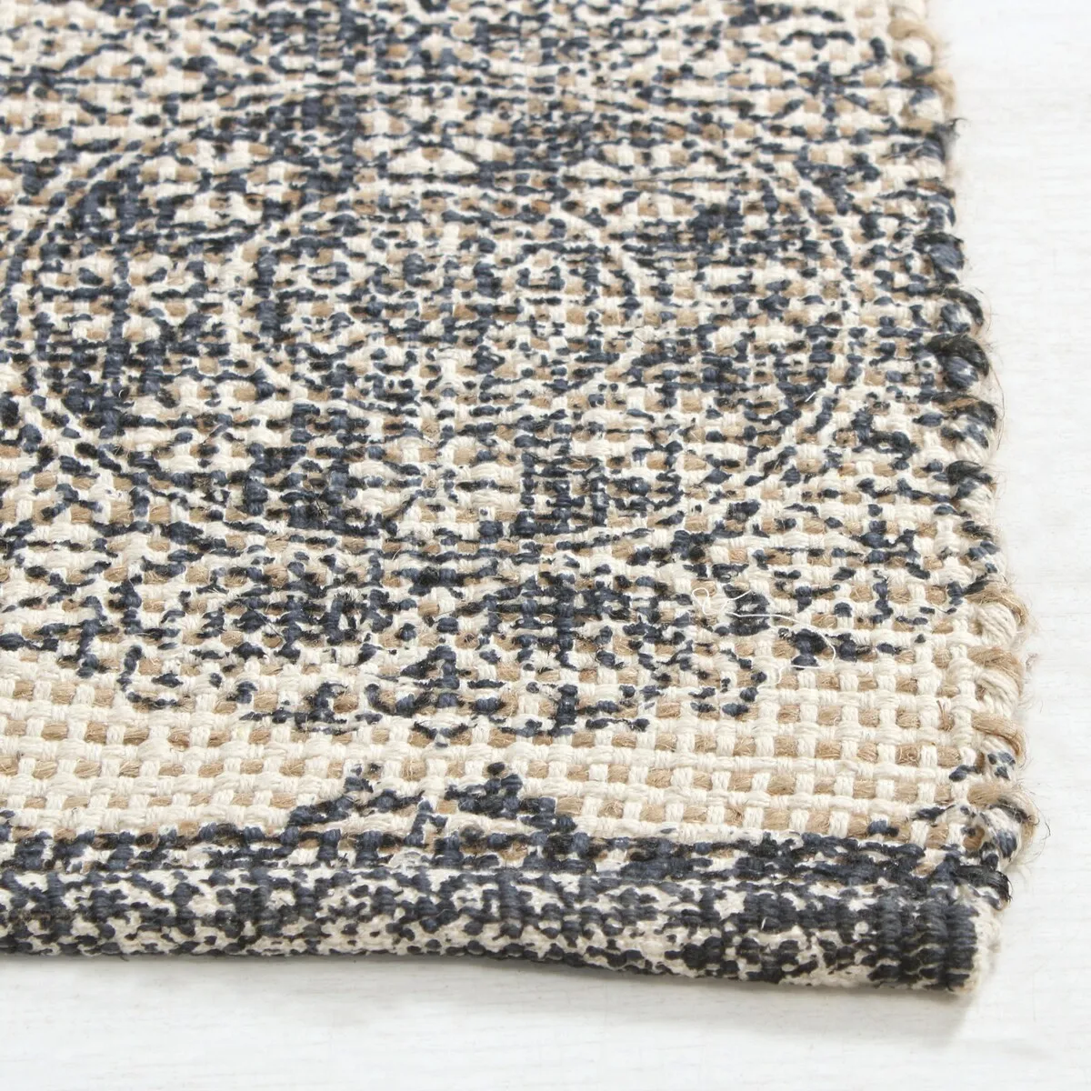 Patina Vie Maison Hand Woven Boho Cotton and Jute Rug