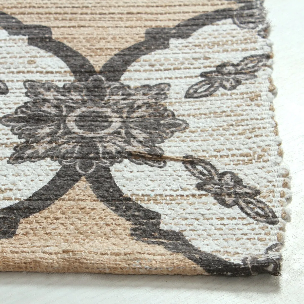 Patina Vie Maison Hand Woven Boho Cotton and Jute Rug