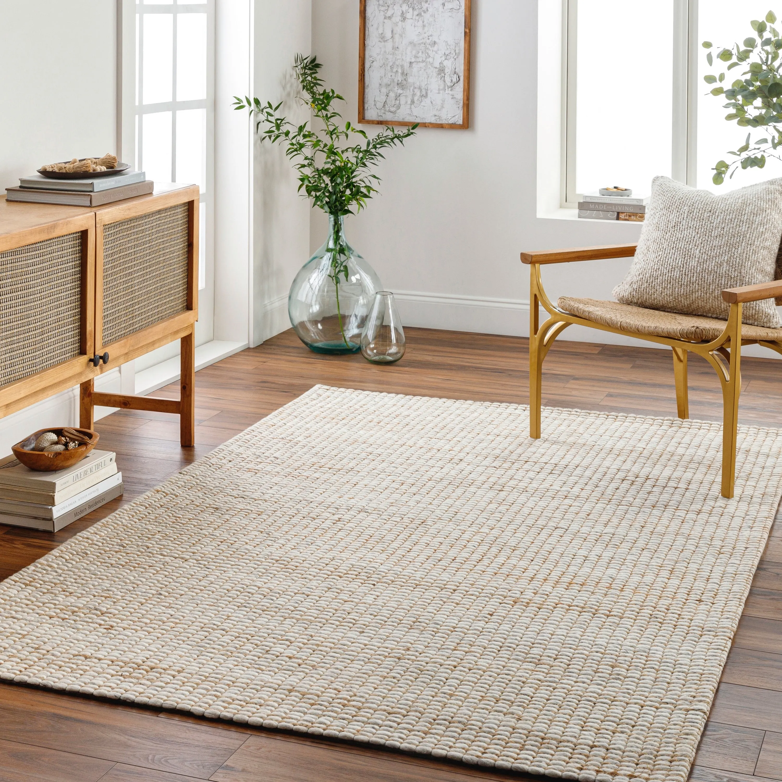 Petyra Handmade Jute & Wool Blend Area Rug