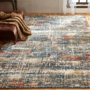 Porch & Den Hoffman Distressed Blue Abstract Area Rug