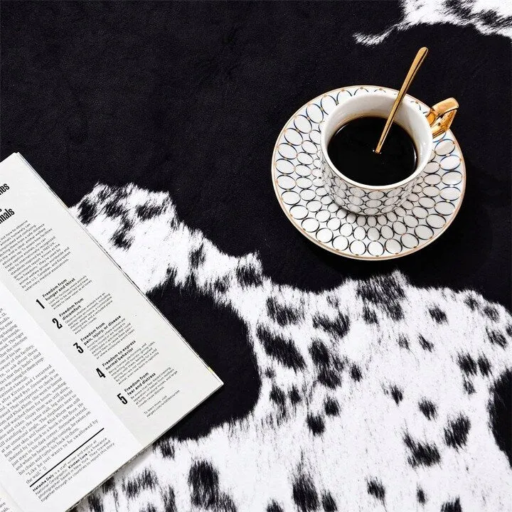 Premium Faux Cowhide Home Decor Carpet Luxury Home Office Area Rug