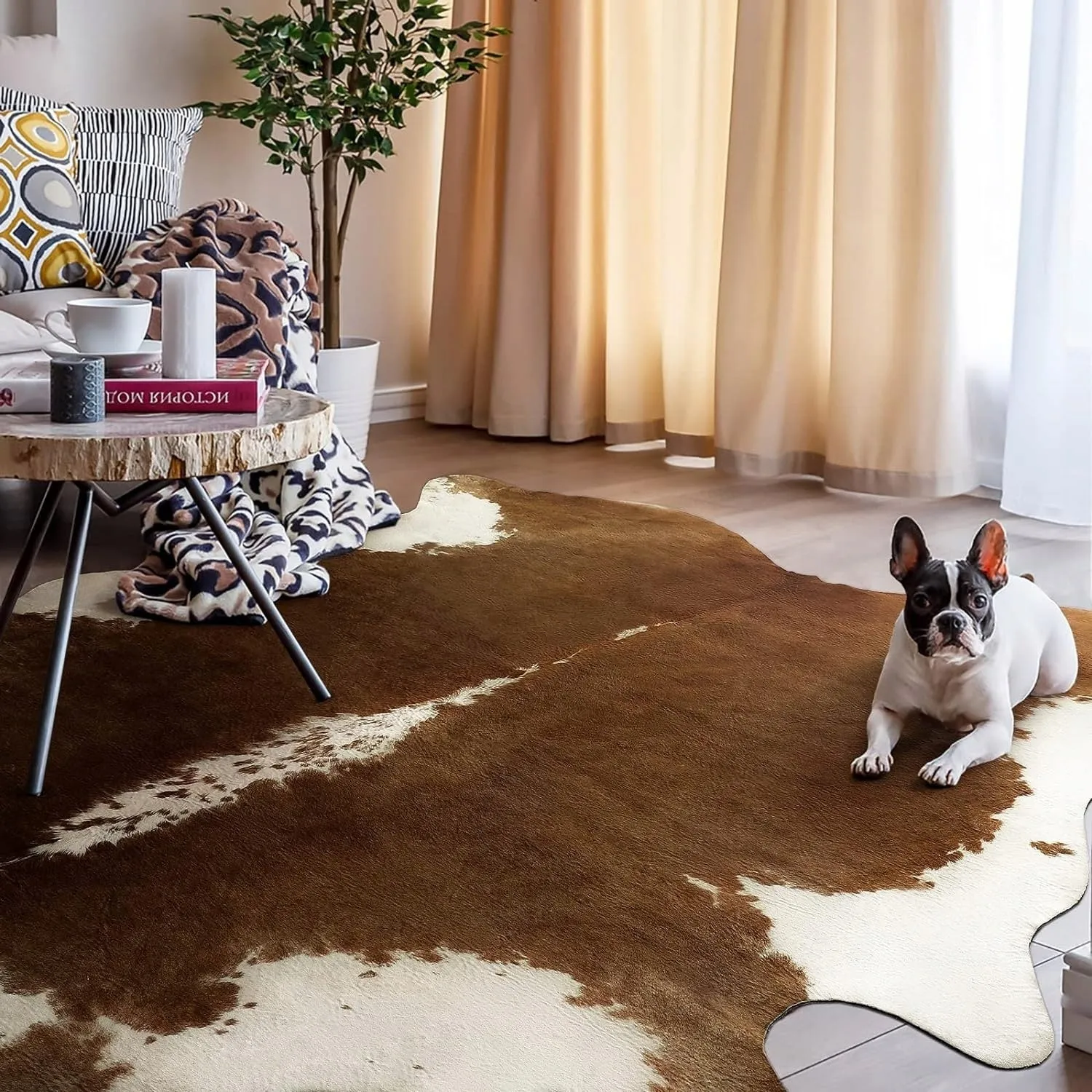 Premium Faux Cowhide Home Decor Carpet Luxury Home Office Area Rug