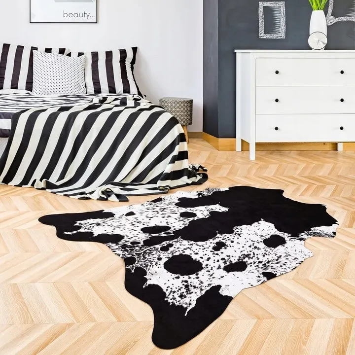 Premium Faux Cowhide Home Decor Carpet Luxury Home Office Area Rug