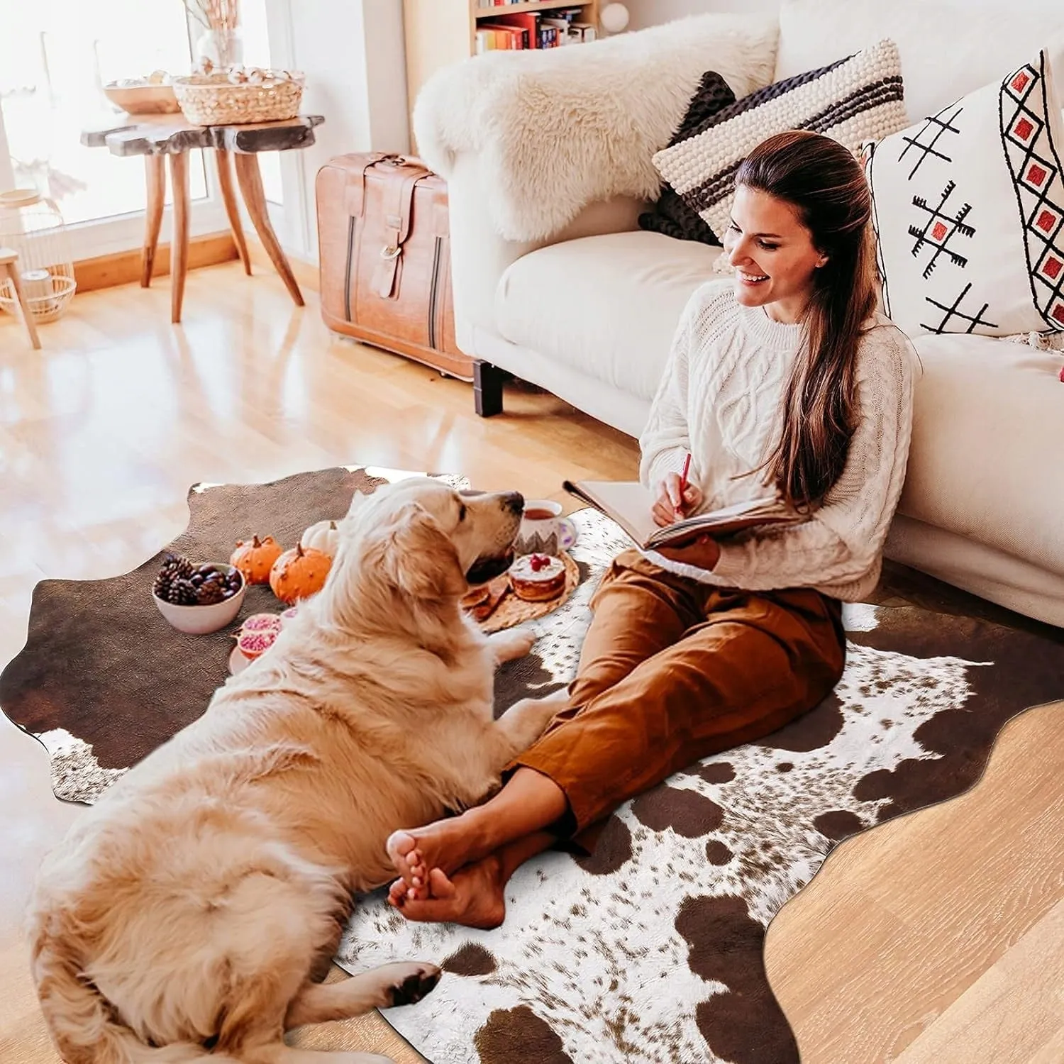 Premium Faux Cowhide Home Decor Carpet Luxury Home Office Area Rug