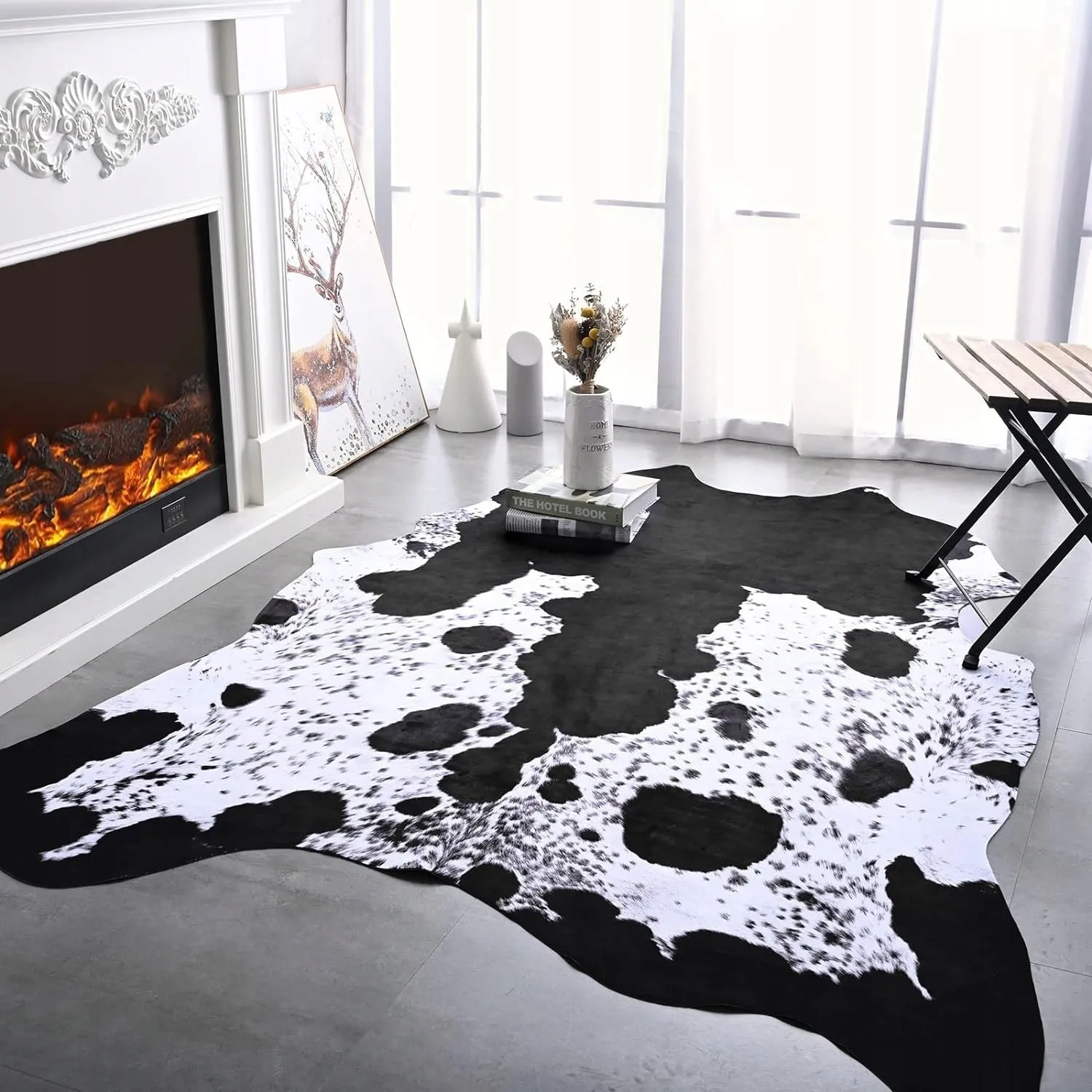 Premium Faux Cowhide Home Decor Carpet Luxury Home Office Area Rug