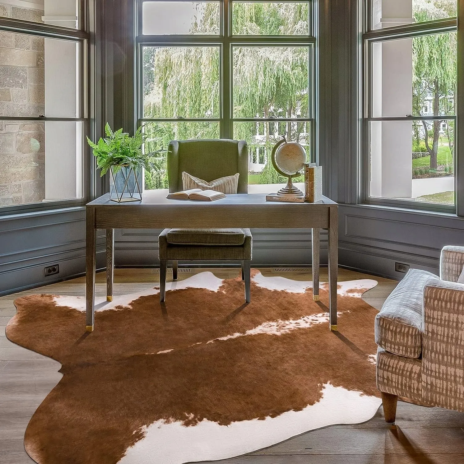 Premium Faux Cowhide Home Decor Carpet Luxury Home Office Area Rug