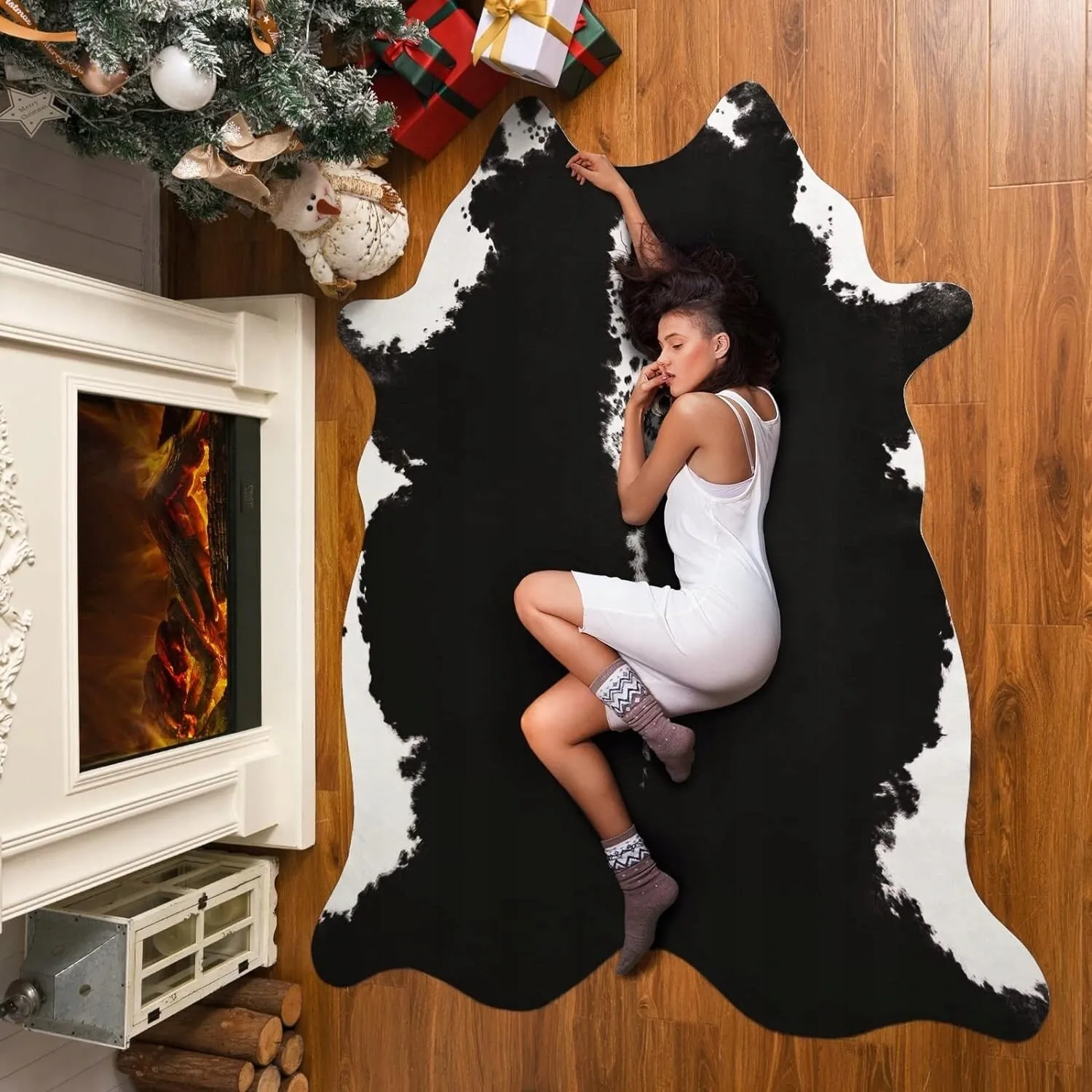 Premium Faux Cowhide Home Decor Carpet Luxury Home Office Area Rug