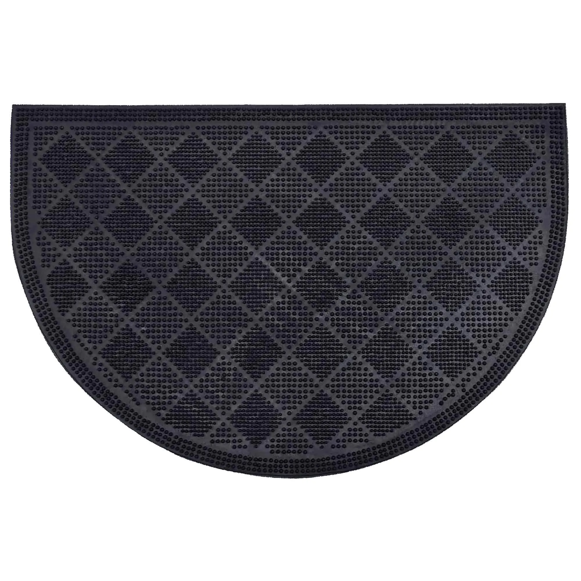Premium Outdoor Half Round Door Mat 24x16 - Drew Checkerboard Design