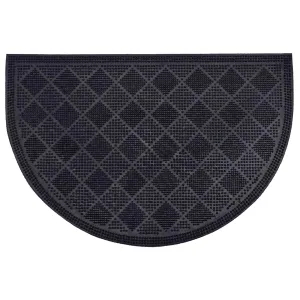 Premium Outdoor Half Round Door Mat 24x16 - Drew Checkerboard Design