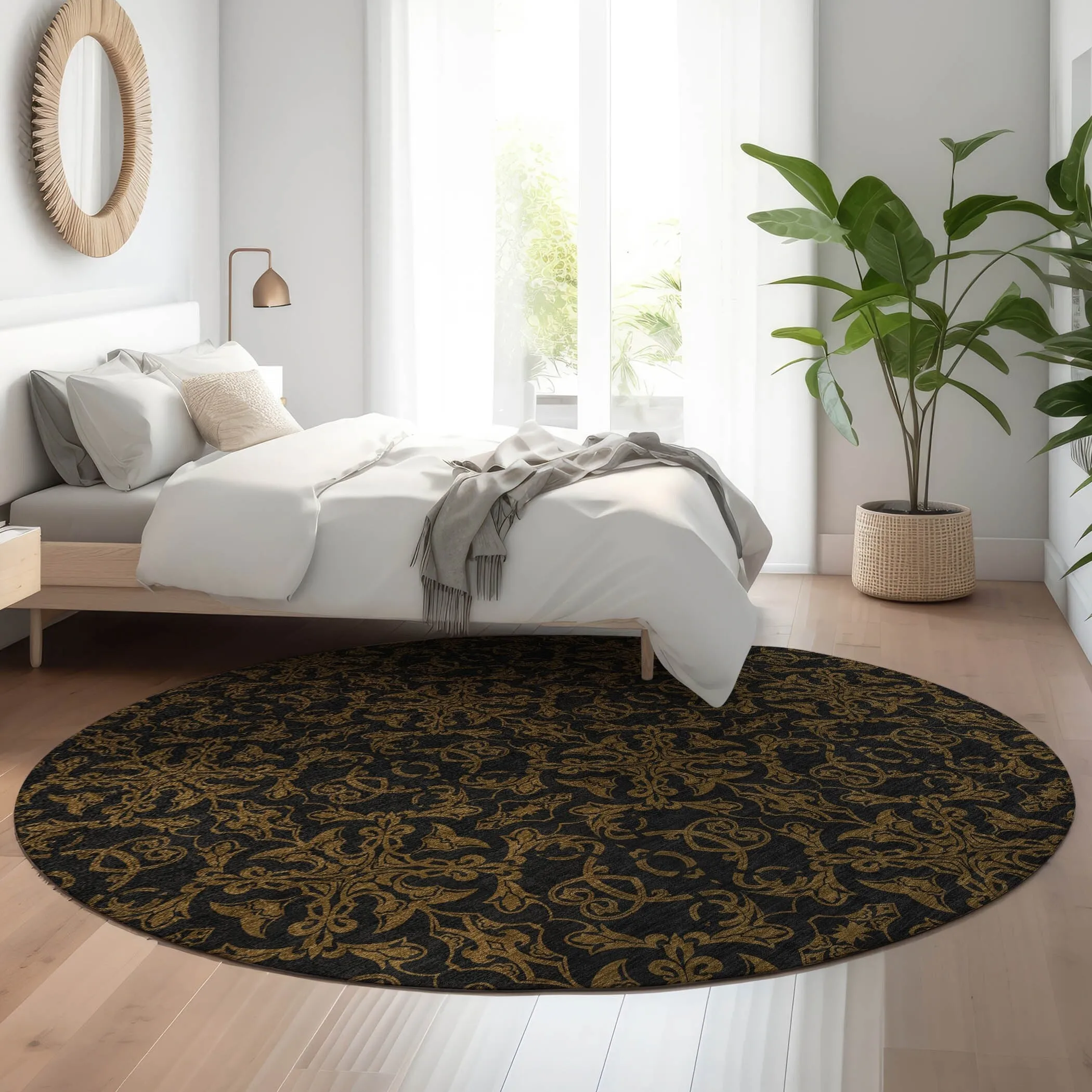 Premium Washable Super Soft Dark Traditional Mayfield Rug