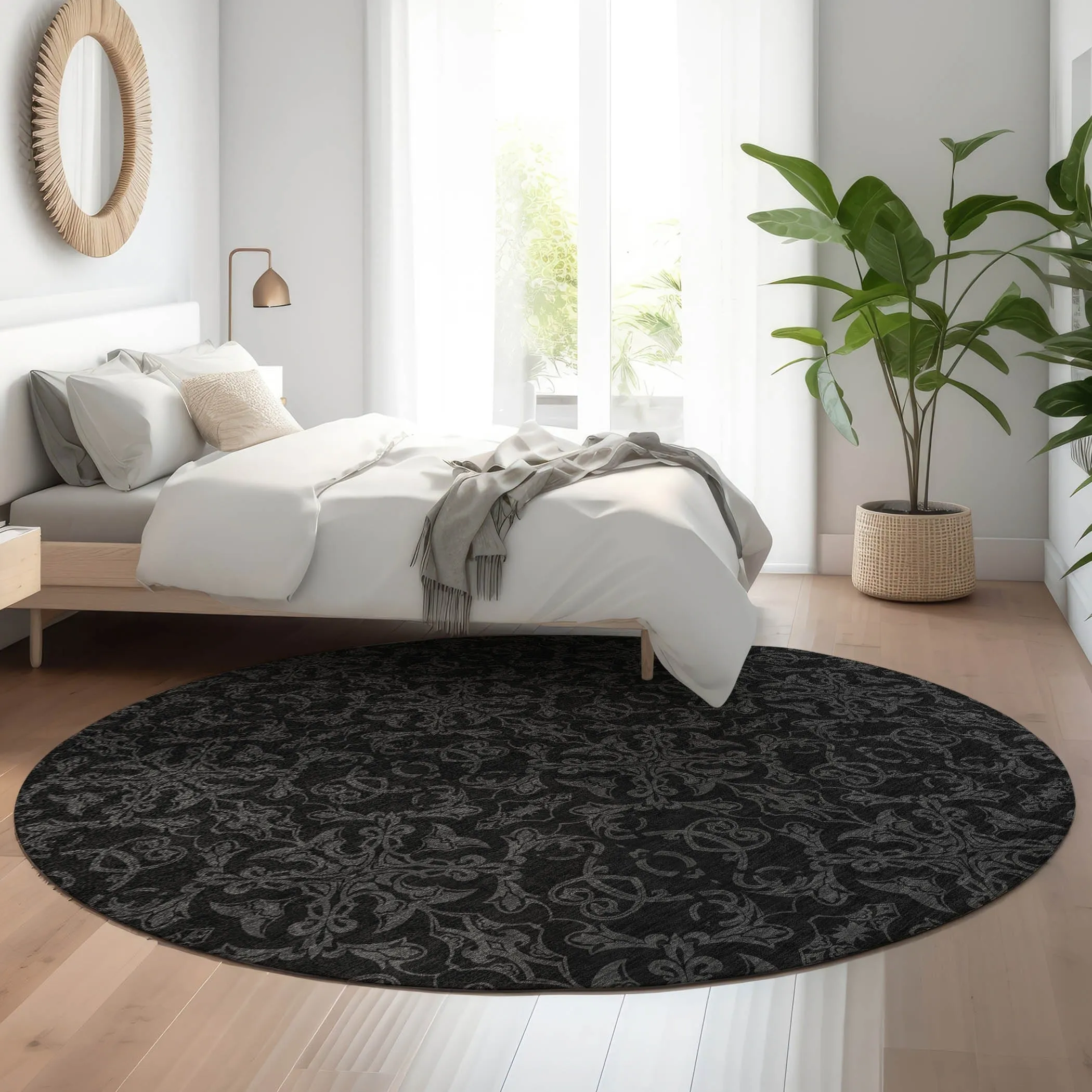 Premium Washable Super Soft Dark Traditional Mayfield Rug