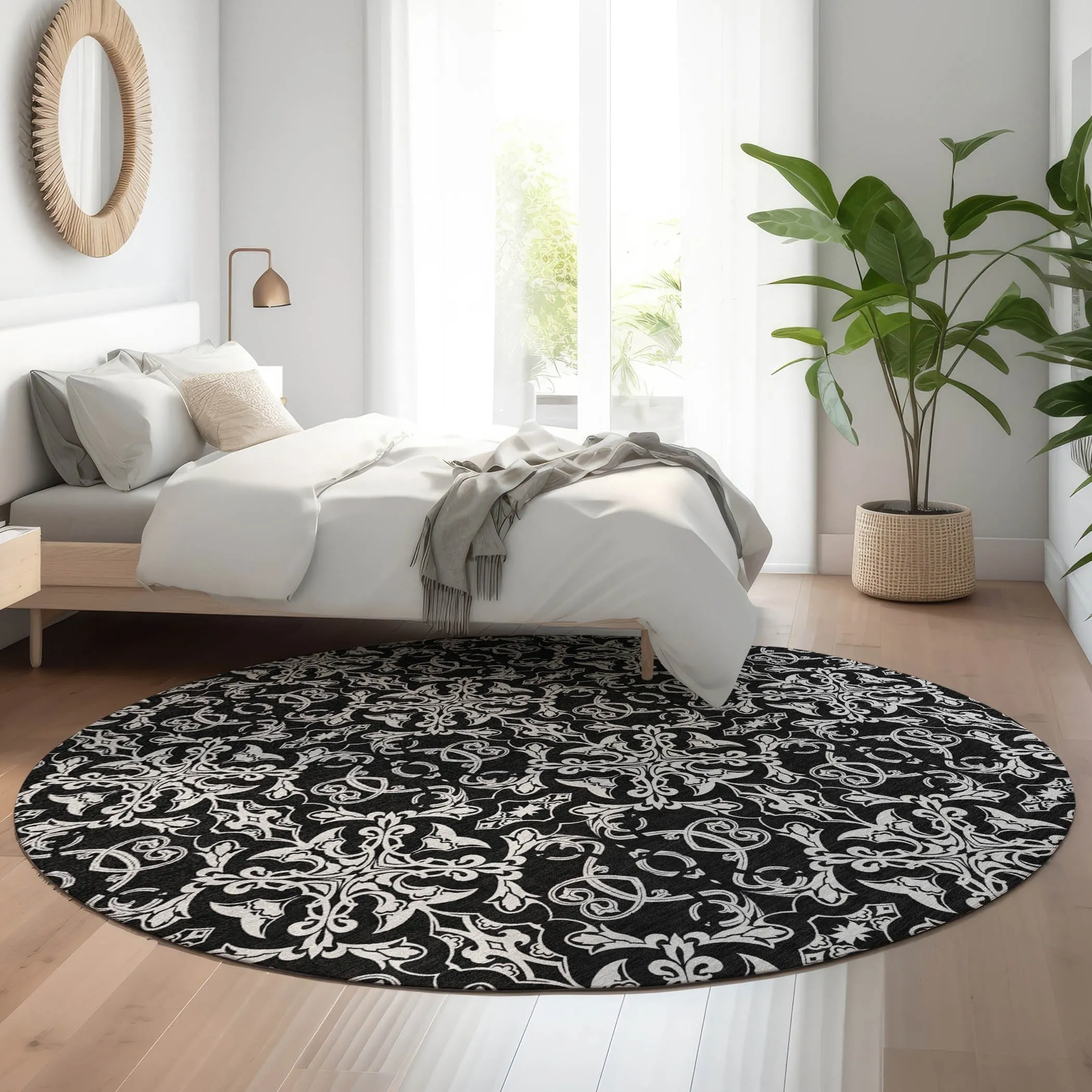 Premium Washable Super Soft Dark Traditional Mayfield Rug