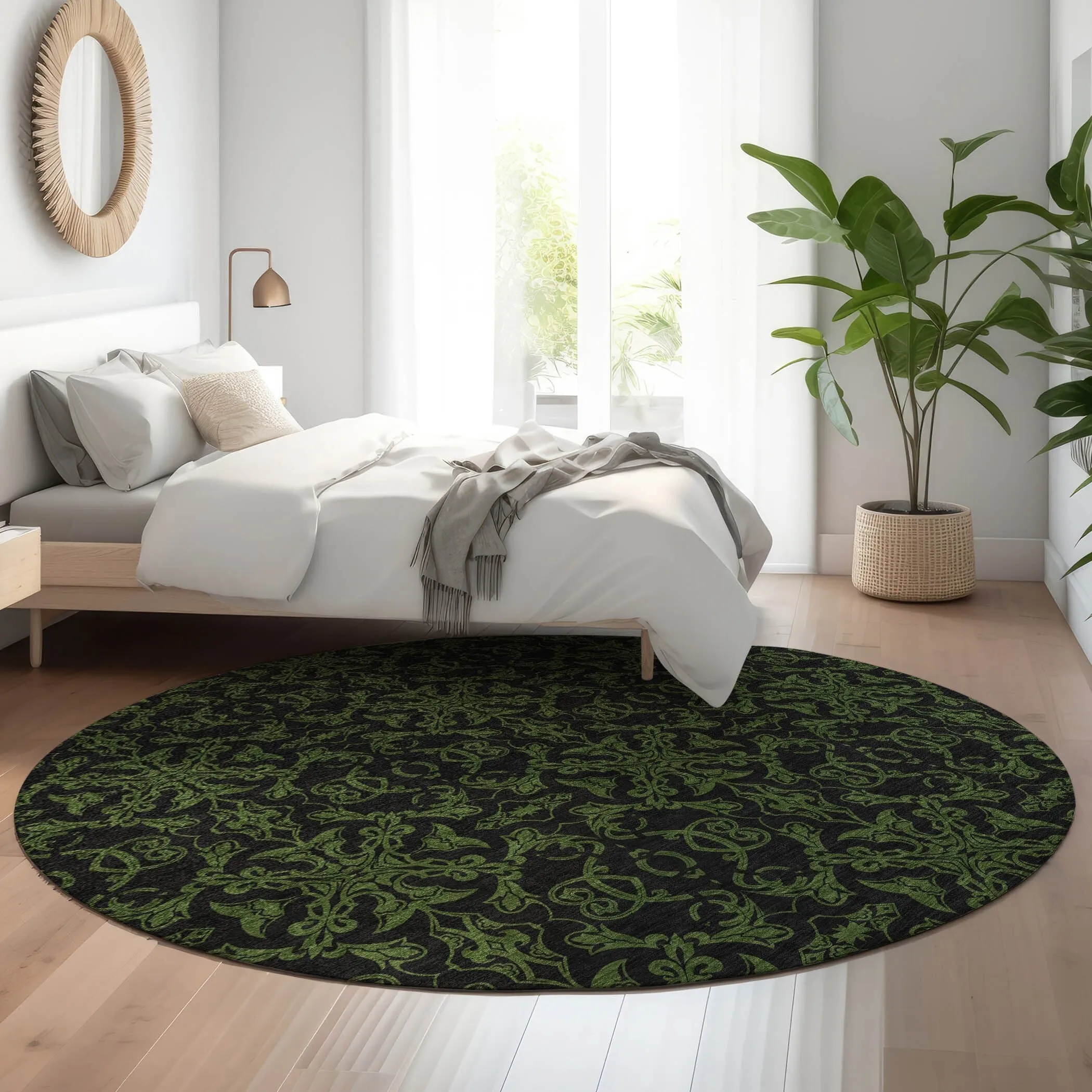 Premium Washable Super Soft Dark Traditional Mayfield Rug