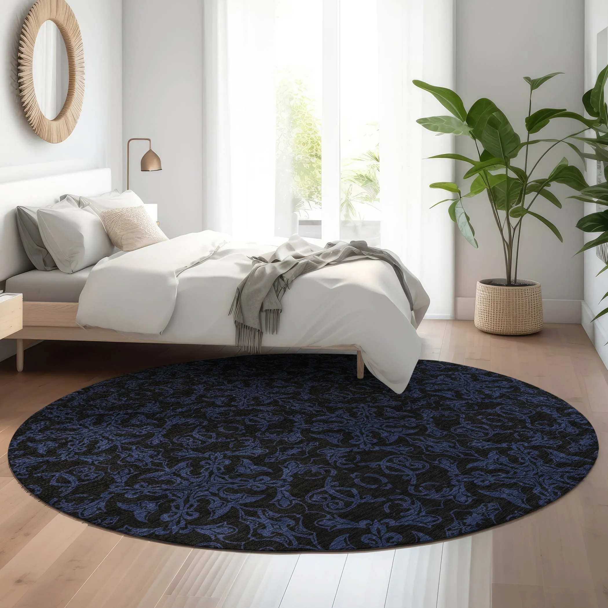 Premium Washable Super Soft Dark Traditional Mayfield Rug