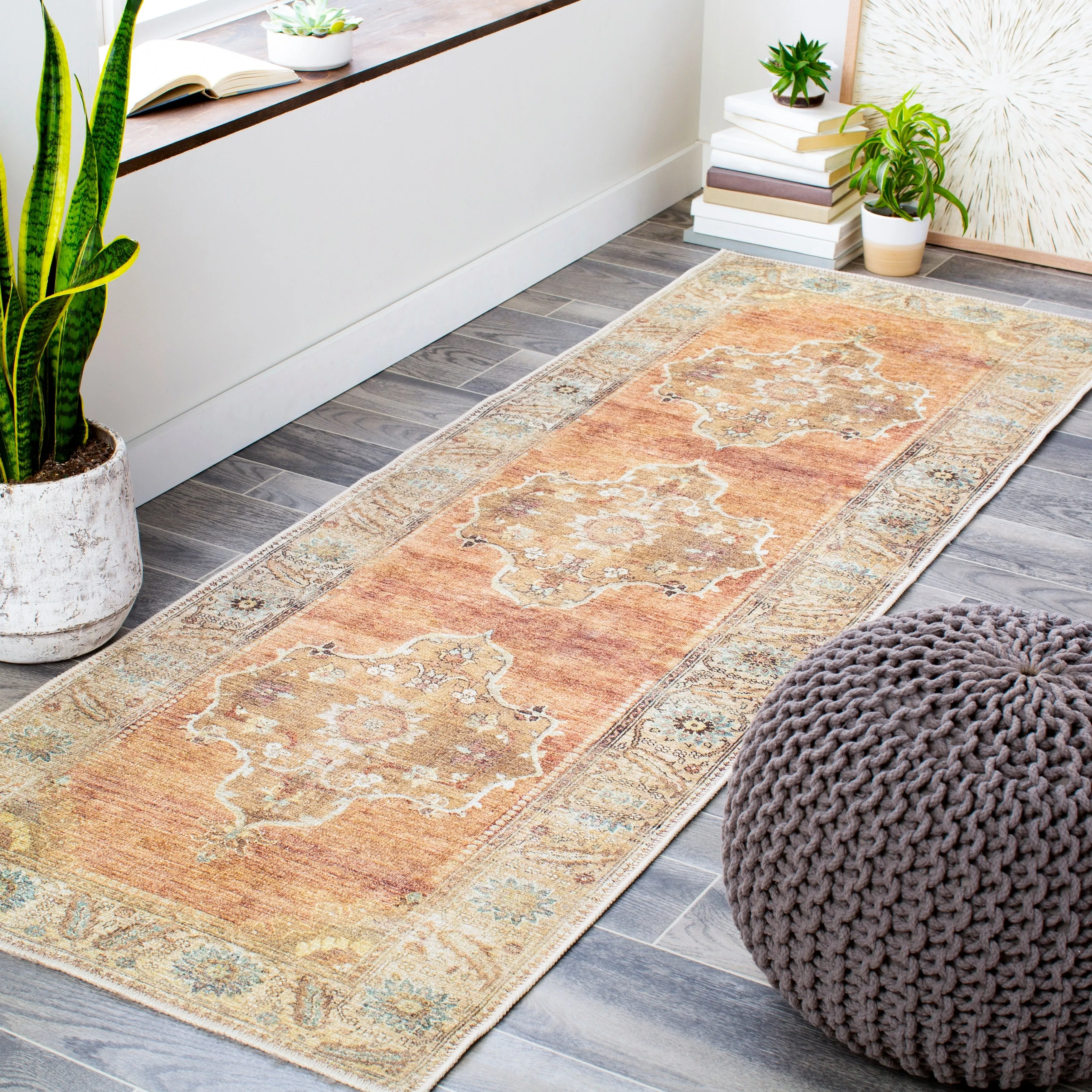 Rashida Printed Vintage Medallion Hallway Runner
