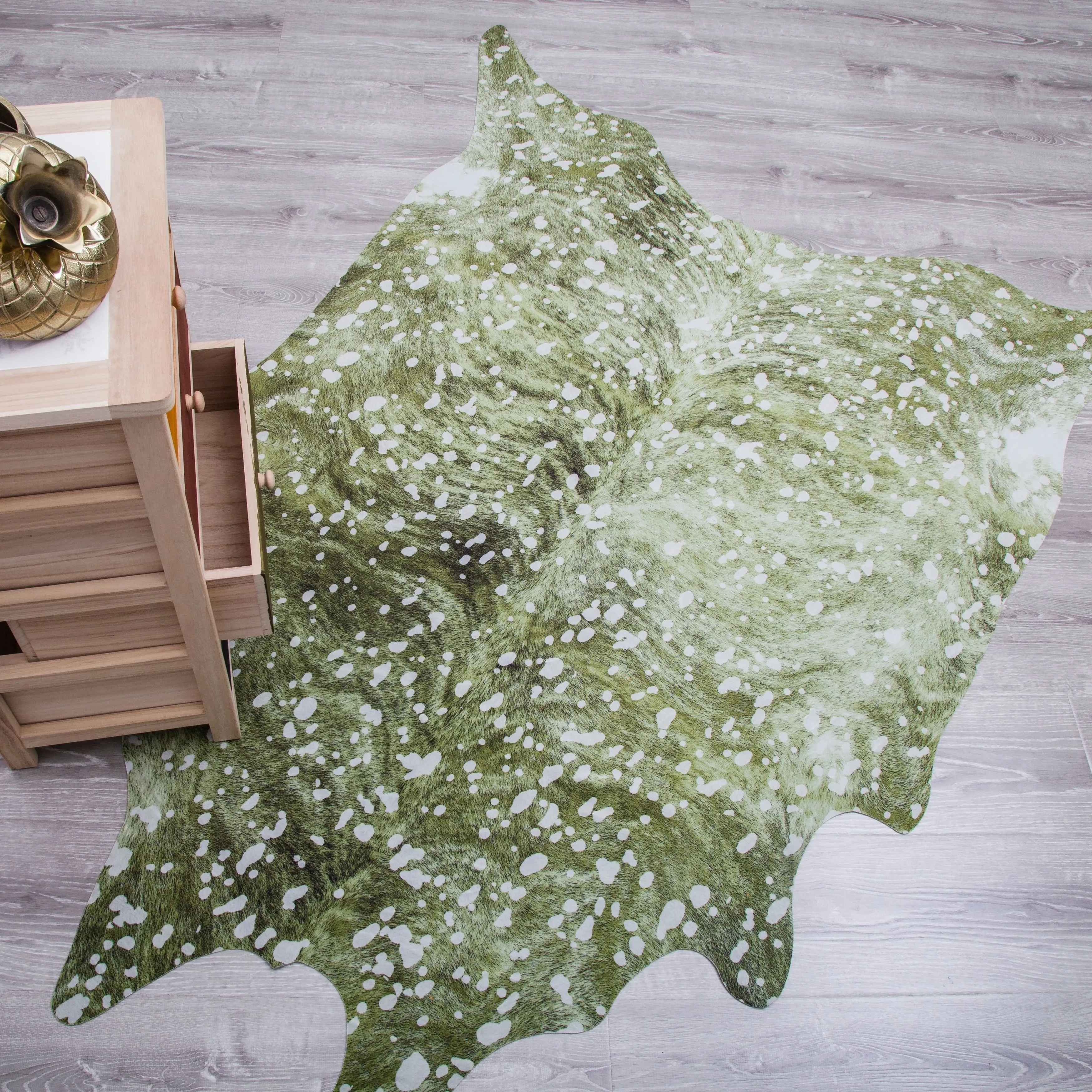 Rio Collection Faux Cowhide Printed Rug with Foil Accents