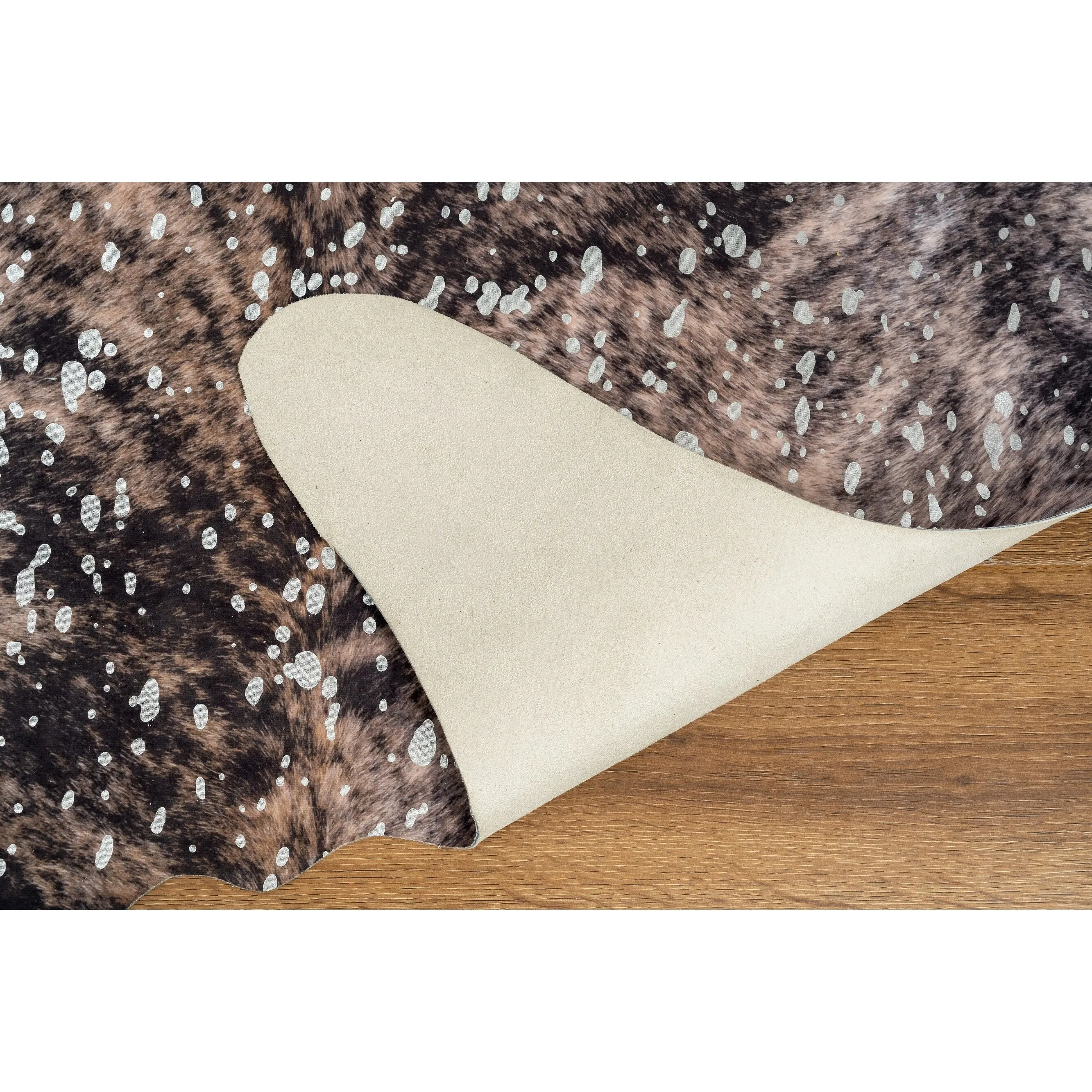 Rio Collection Faux Cowhide Printed Rug with Foil Accents
