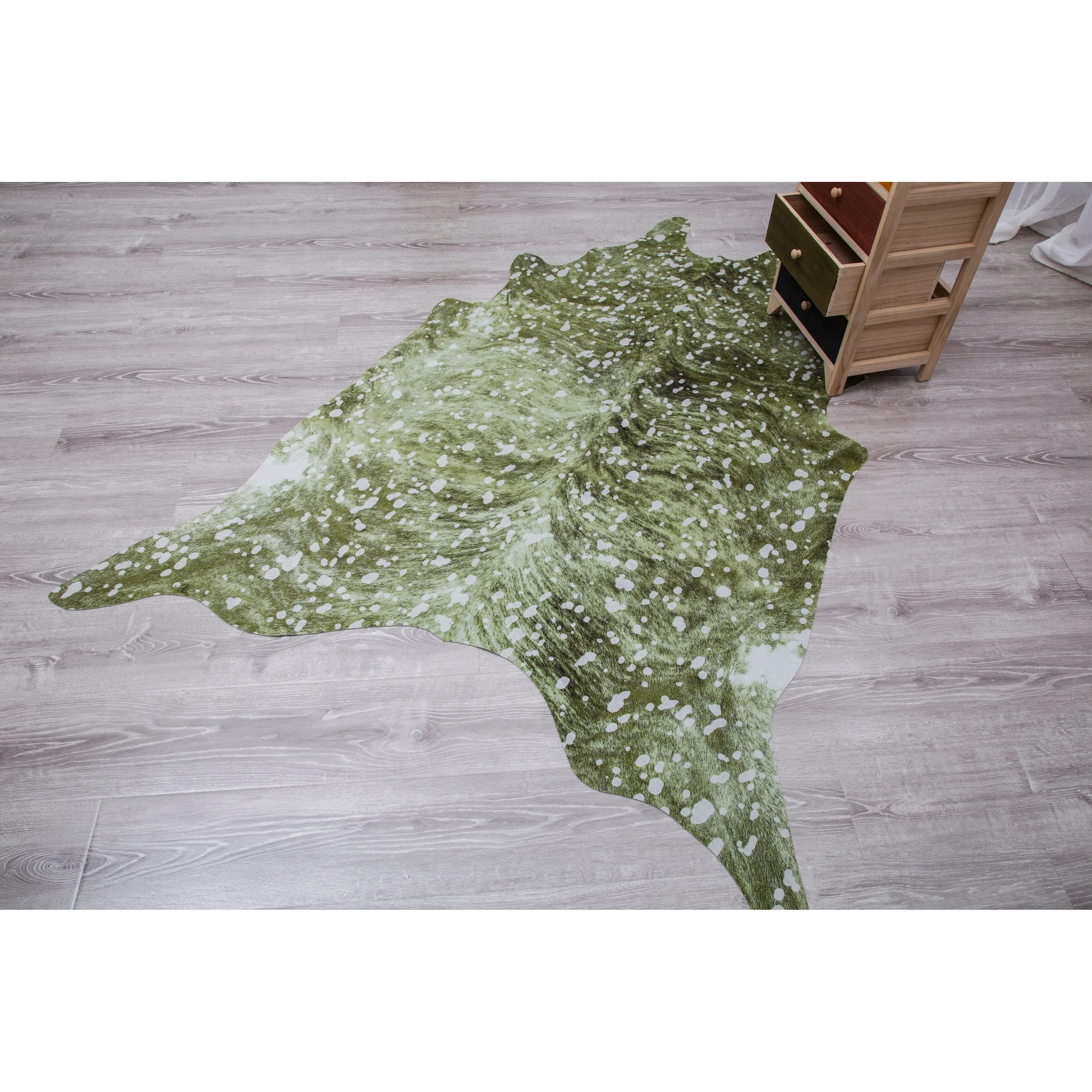 Rio Collection Faux Cowhide Printed Rug with Foil Accents