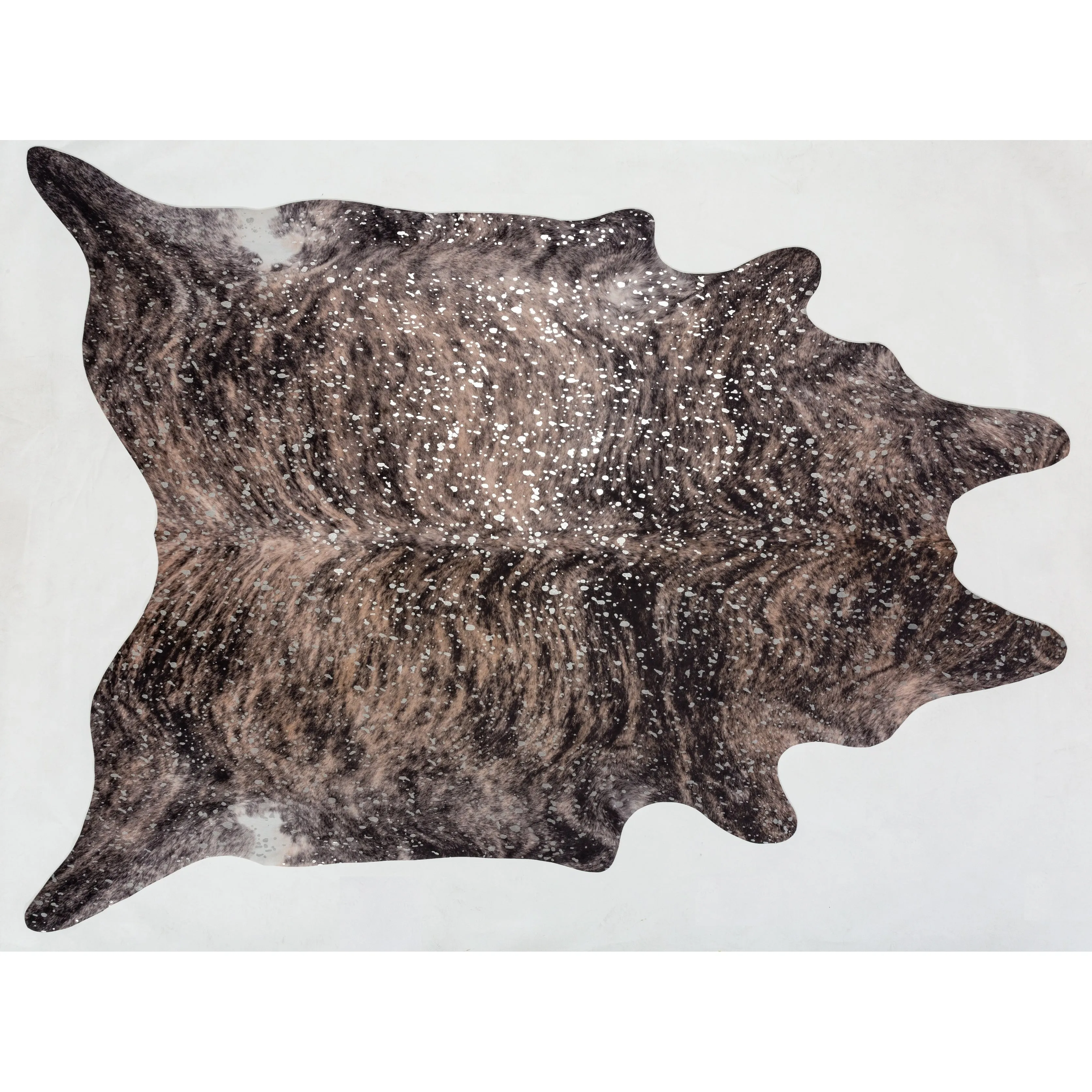 Rio Collection Faux Cowhide Printed Rug with Foil Accents