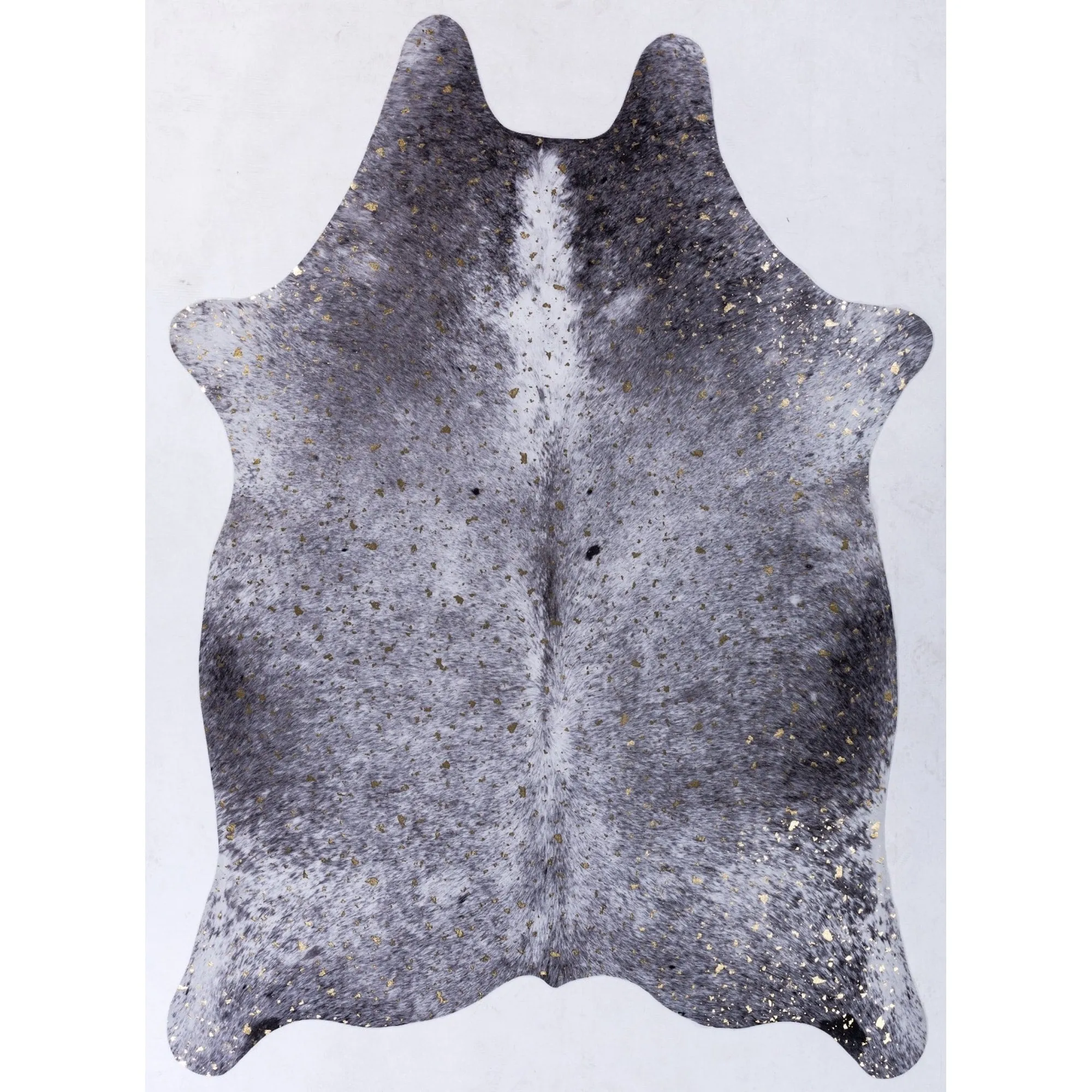 Rio Collection Faux Cowhide Printed Rug with Foil Accents