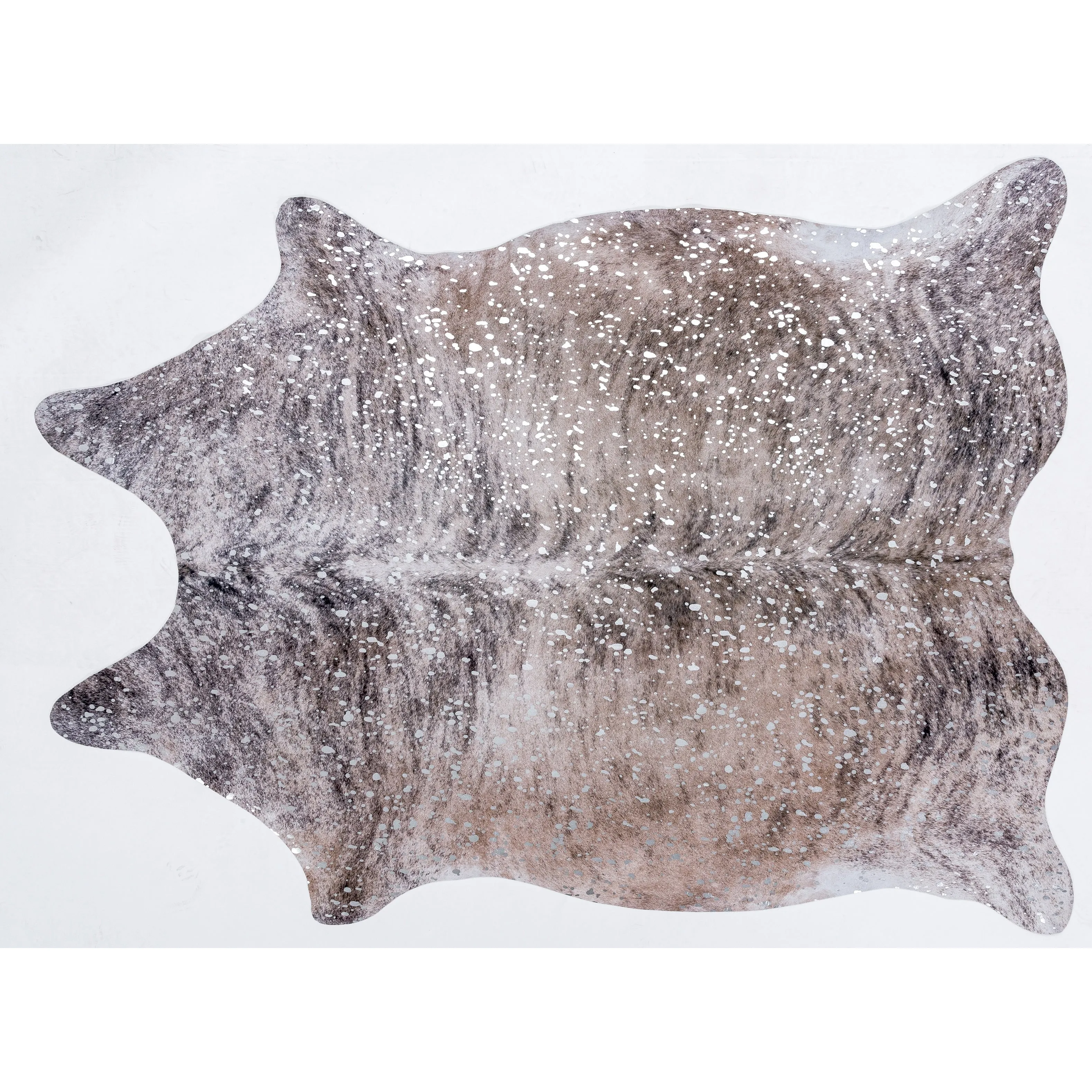 Rio Collection Faux Cowhide Printed Rug with Foil Accents