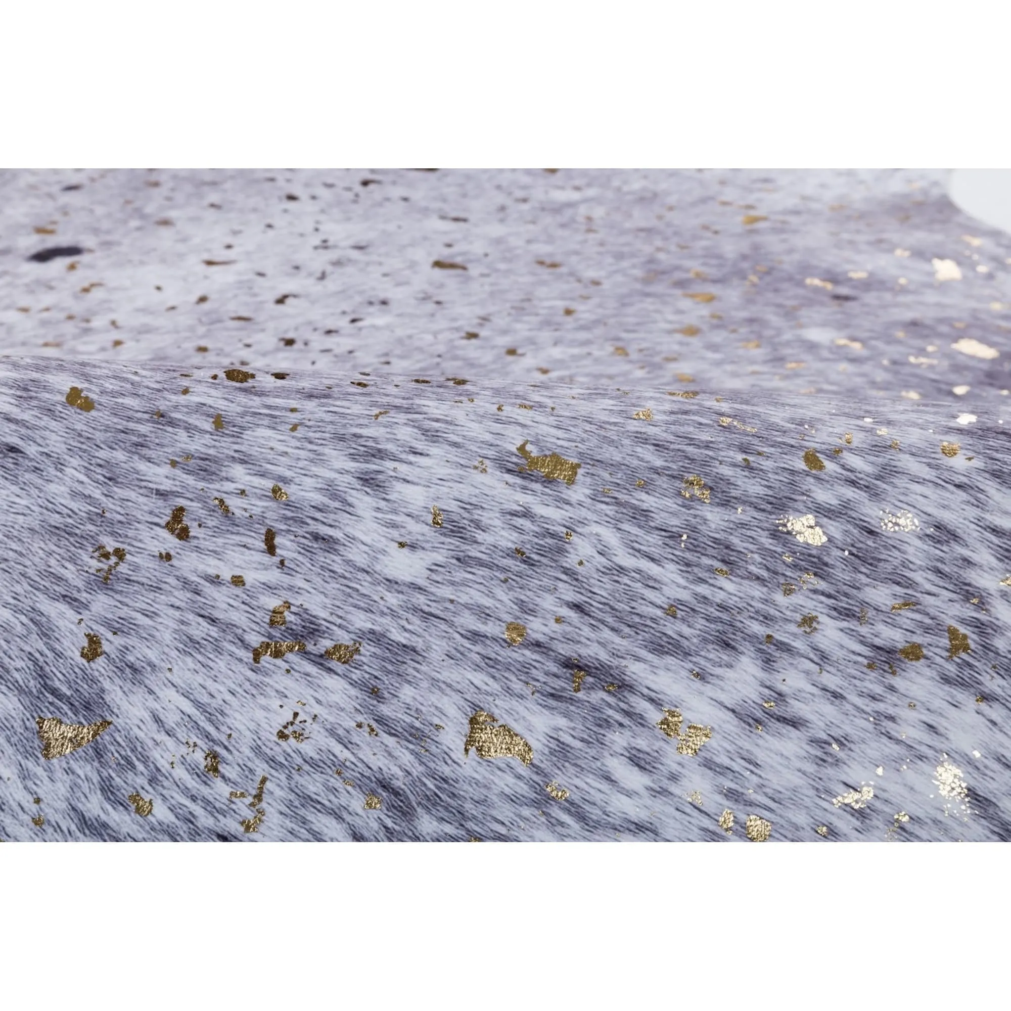 Rio Collection Faux Cowhide Printed Rug with Foil Accents