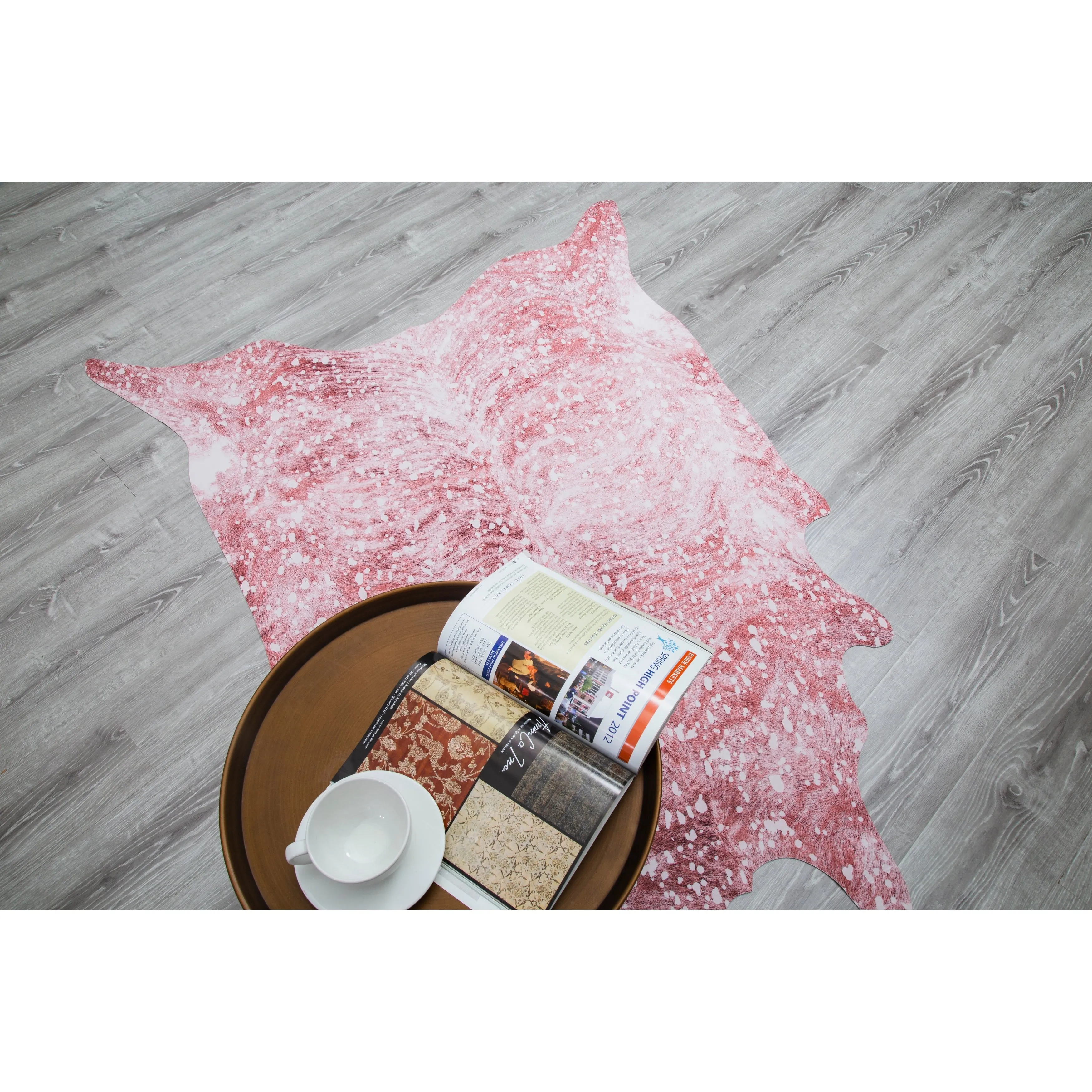 Rio Collection Faux Cowhide Printed Rug with Foil Accents