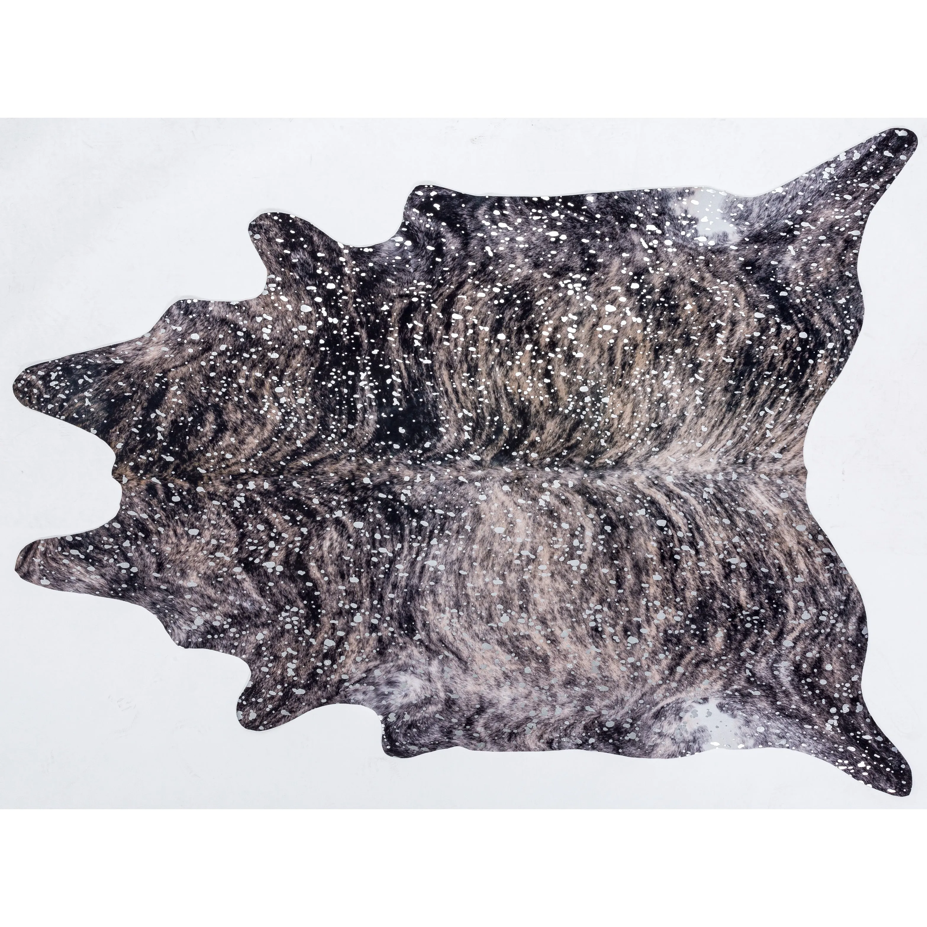 Rio Collection Faux Cowhide Printed Rug with Foil Accents
