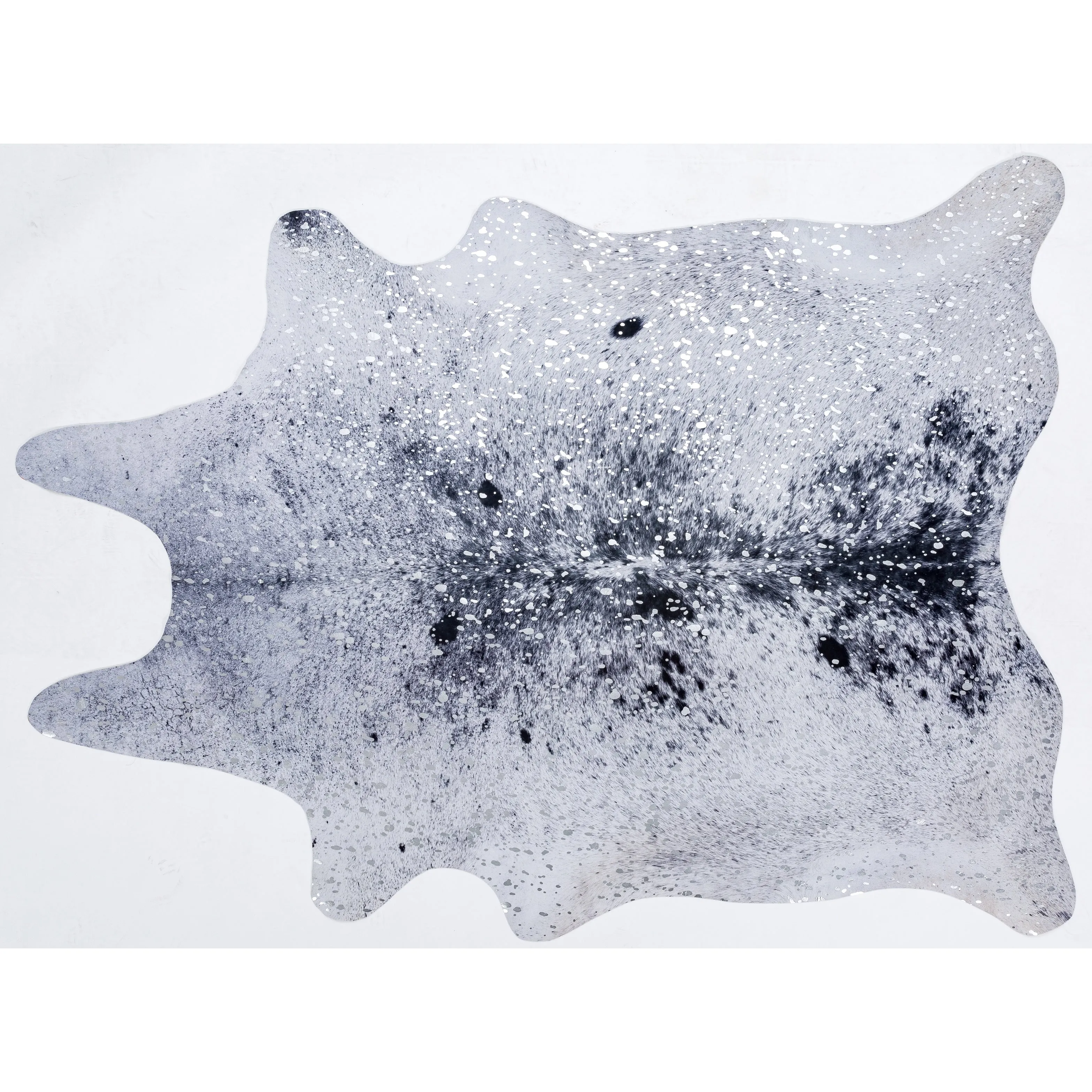 Rio Collection Faux Cowhide Printed Rug with Foil Accents